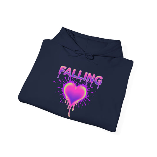 Falling Dripping Heart Hoodie | Pink Purple Splash Graphic