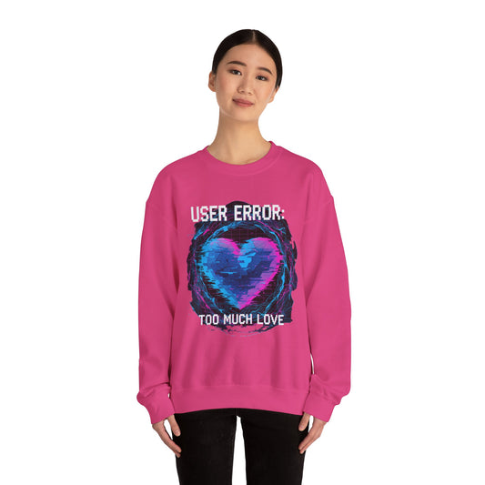 Glitch Heart Too Much Love Sweater | Vaporwave Retro Pixel Heart sweater