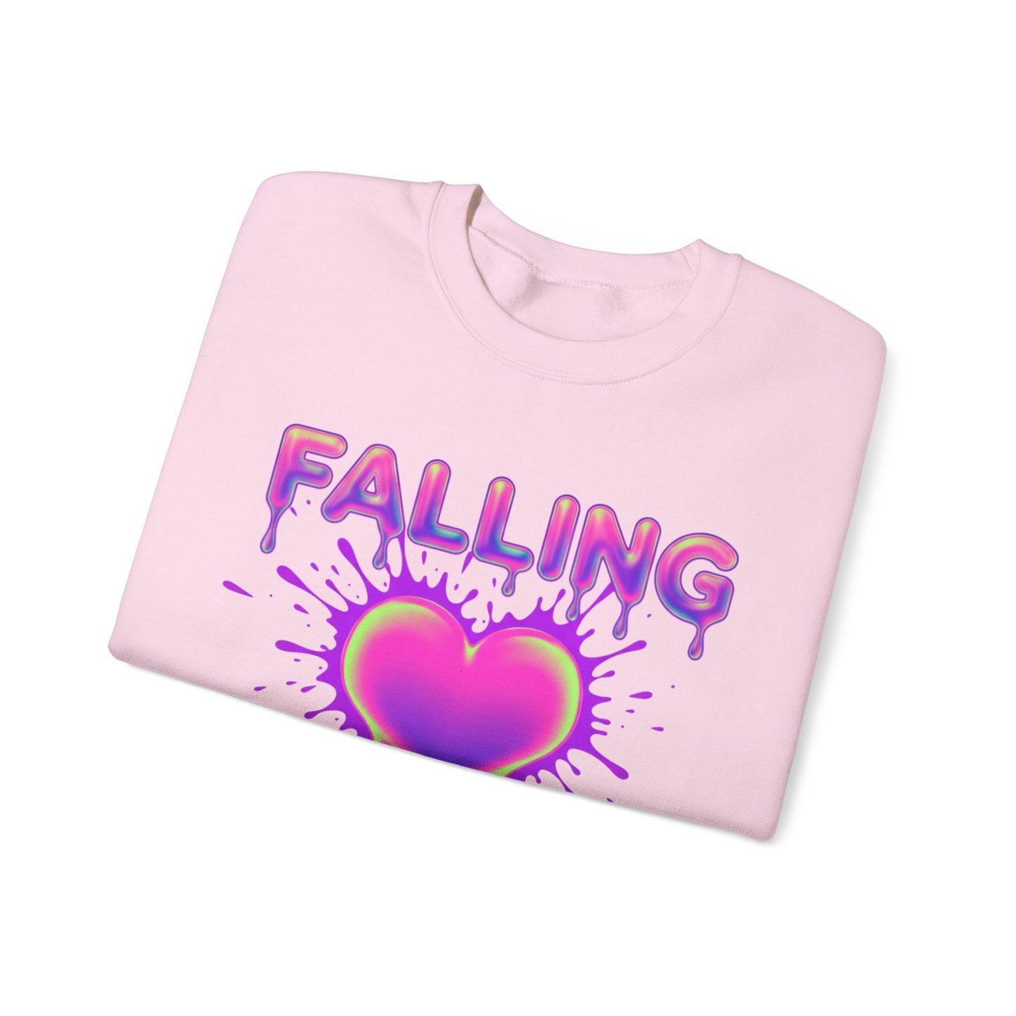 Falling Drip Heart Sweater | Neon Pink Purple Splash