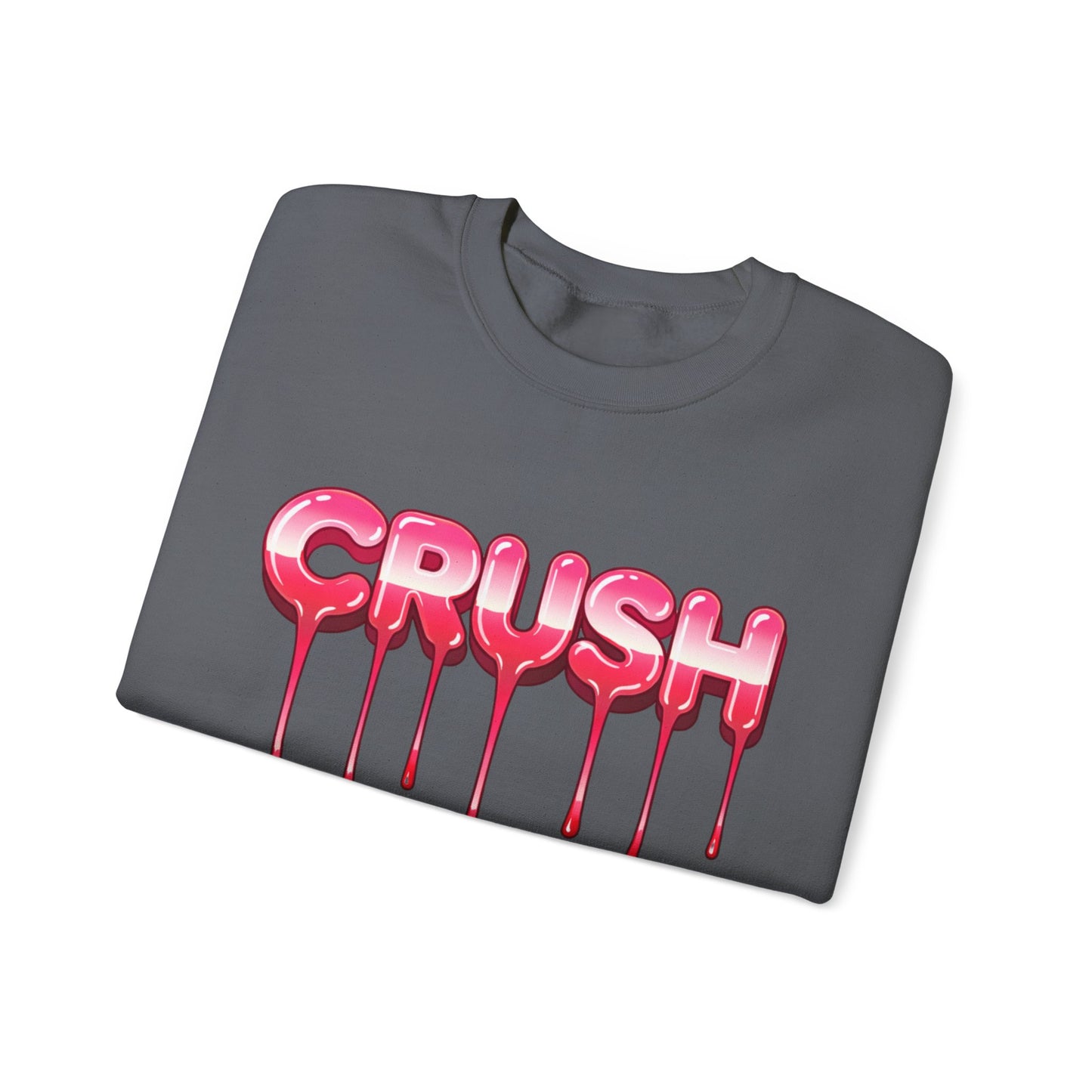 Dripping Pink 'CRUSH' Graphic sweater | Candy Heart Typography Tee