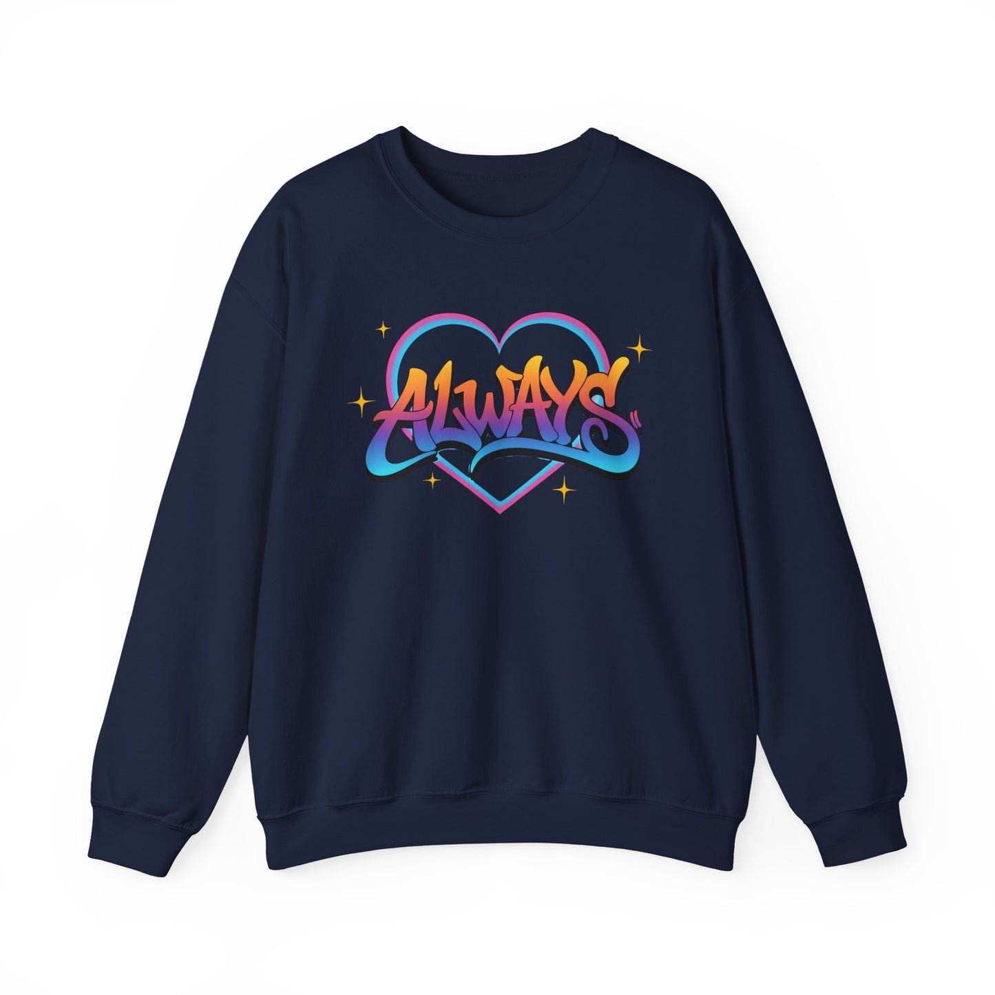 Always Love graffiti design Sweater | colorful script heart