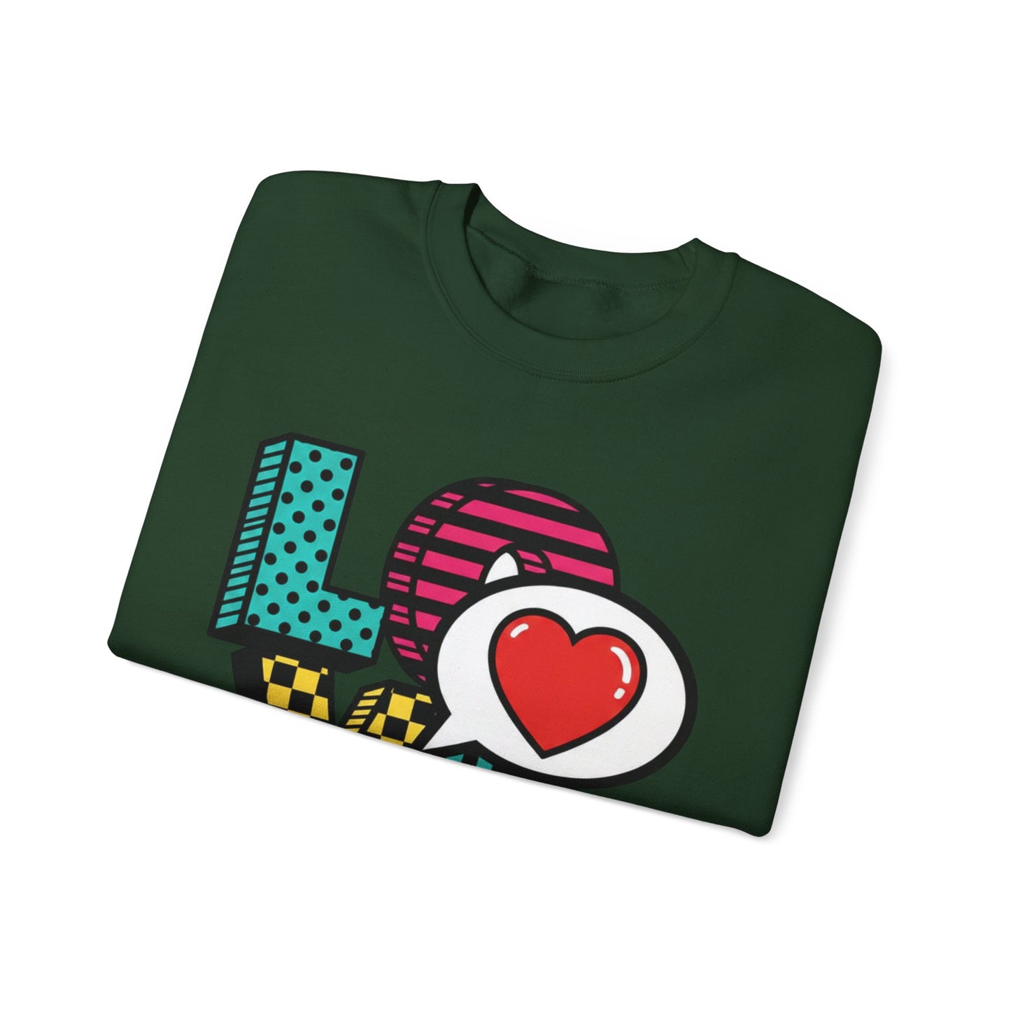 Pop Art LOVE Heart Sweater | Graphic Typography crewneck