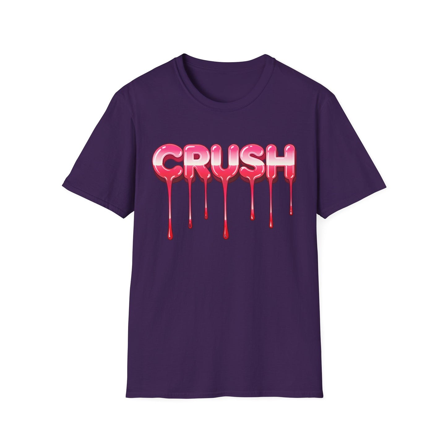 Dripping Pink 'CRUSH' Graphic T-Shirt | Candy Heart Typography Tee