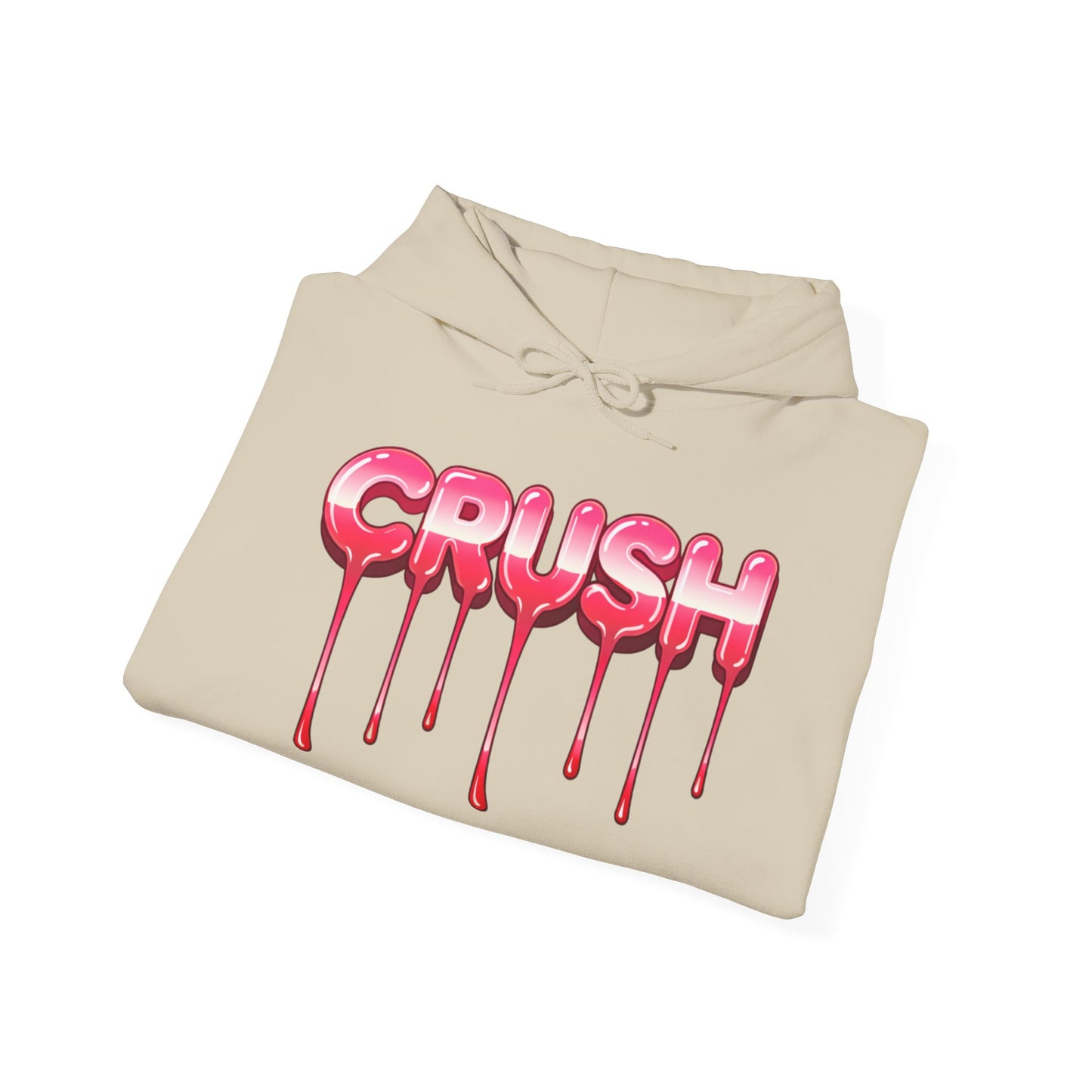 Dripping 'CRUSH' Graphic Hoodie | Candy Pink Drip Lettering