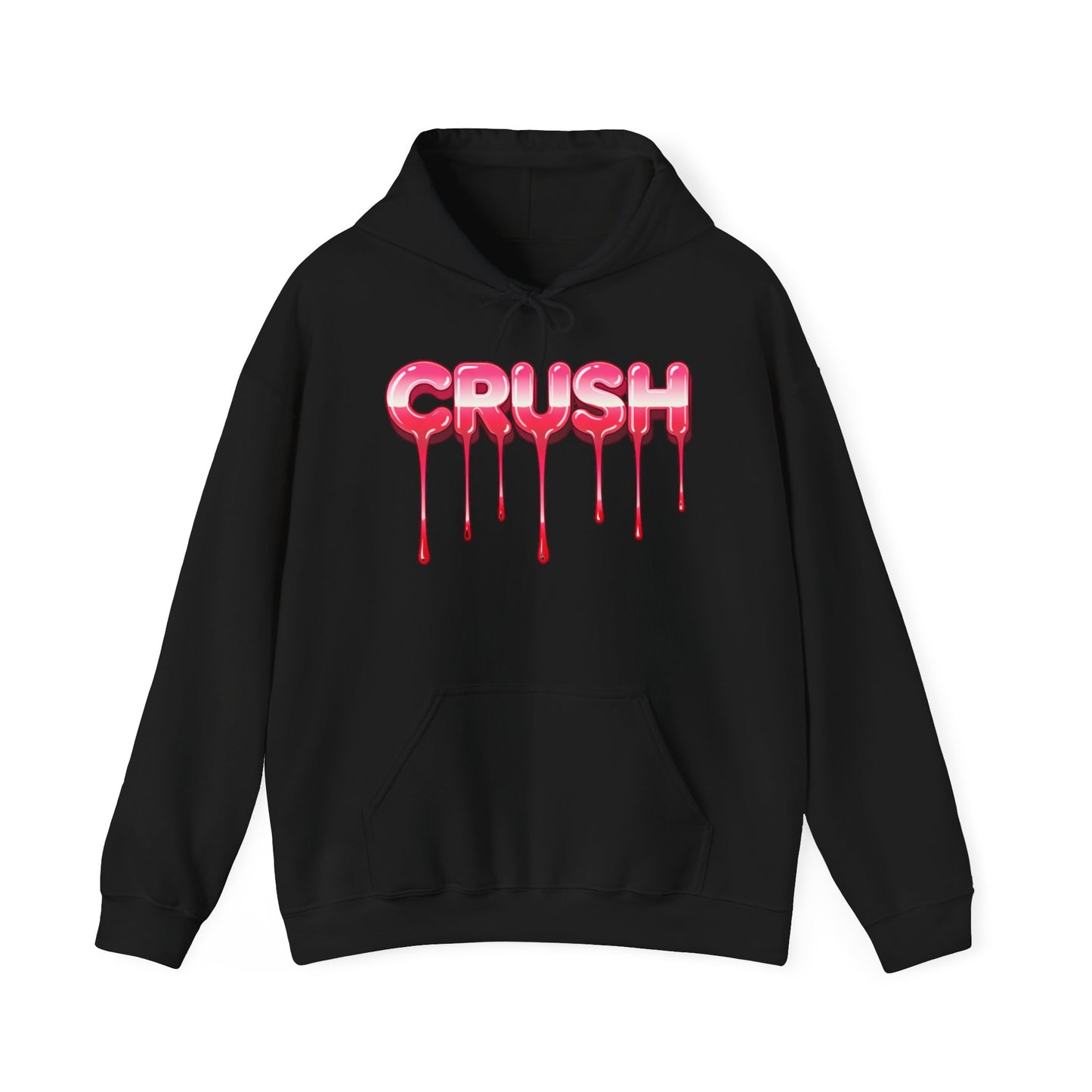 Dripping 'CRUSH' Graphic Hoodie | Candy Pink Drip Lettering
