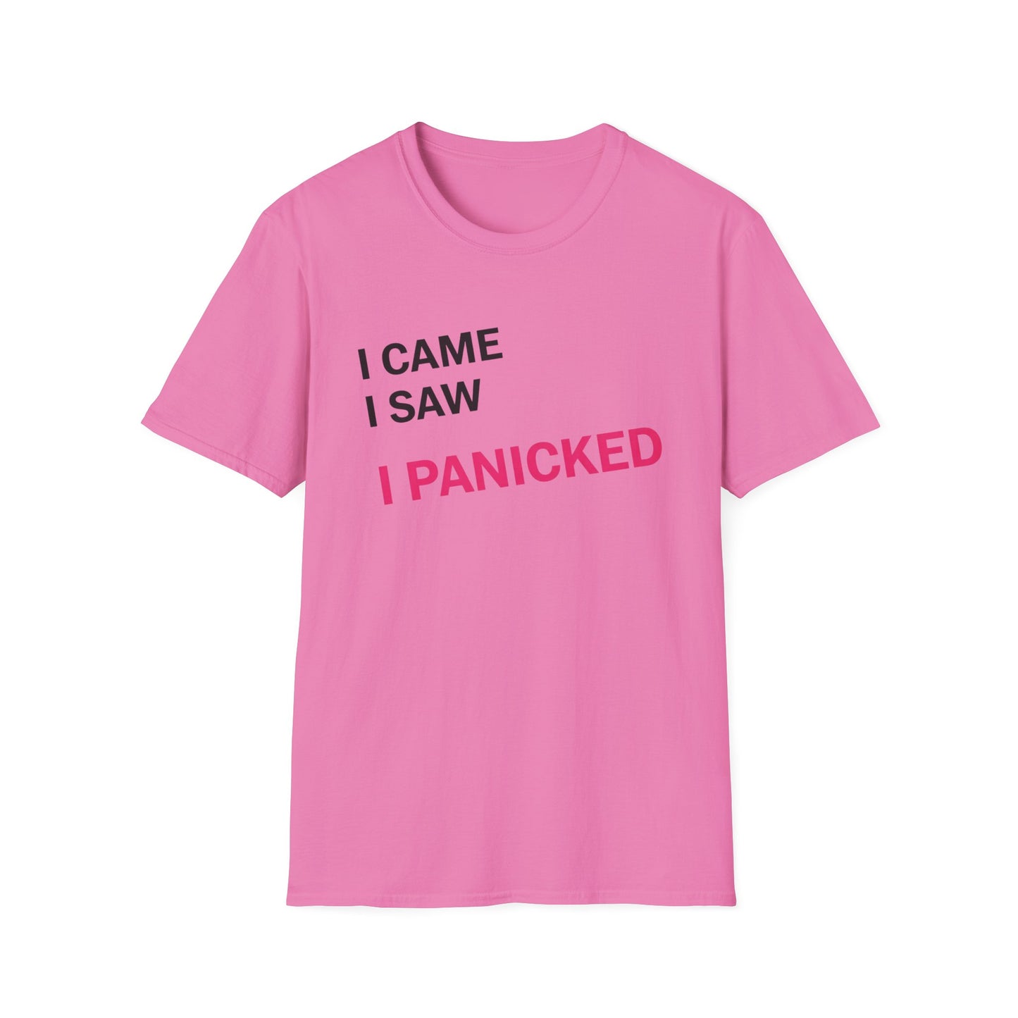 I Came I Saw I panicked Unisex Softstyle T-Shirt