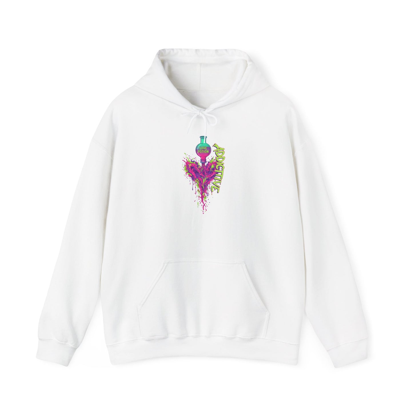 Love Potion Heart Splash Hoodie | Addictive Neon Potion Design