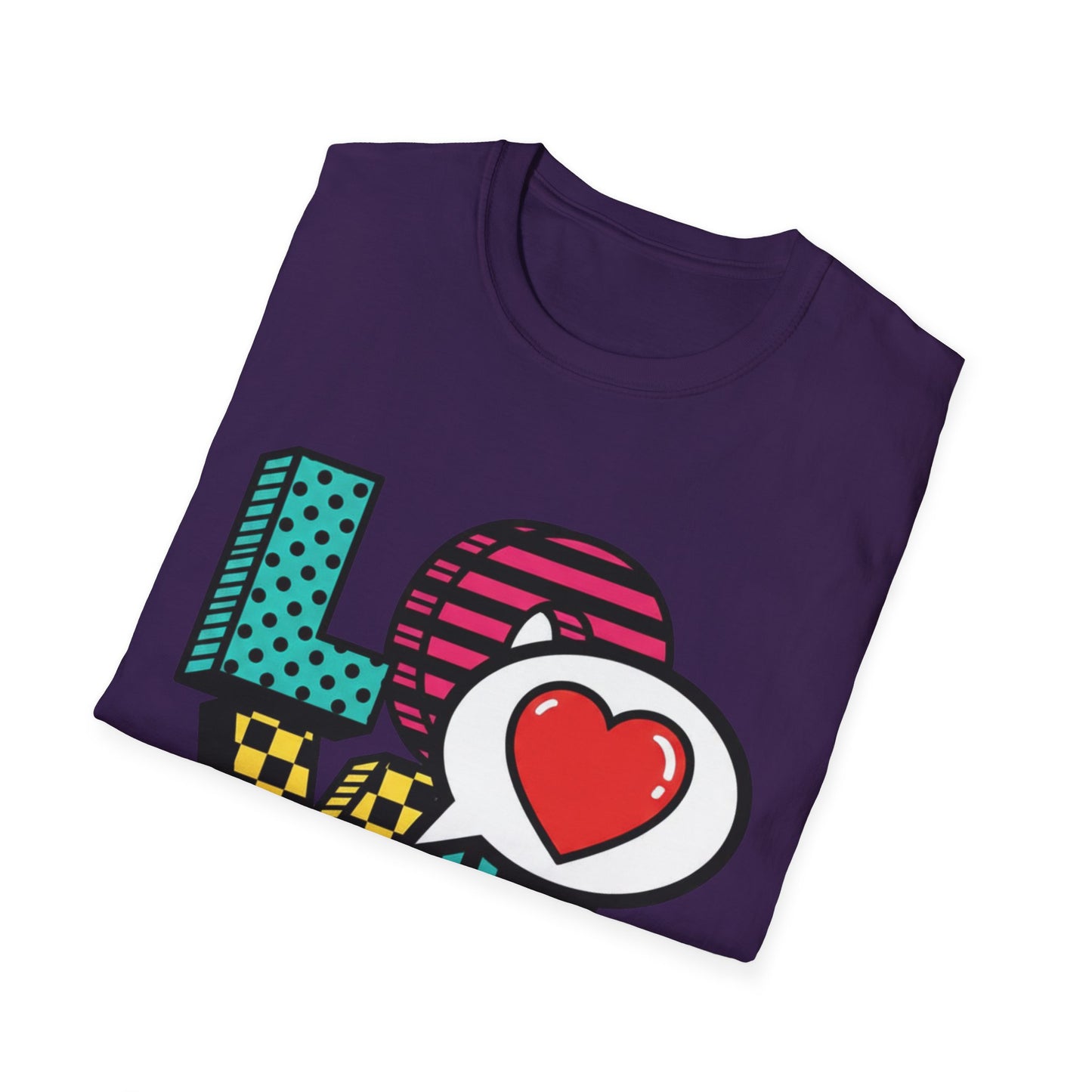 Pop Art LOVE Heart T-Shirt | Graphic Typography Tee