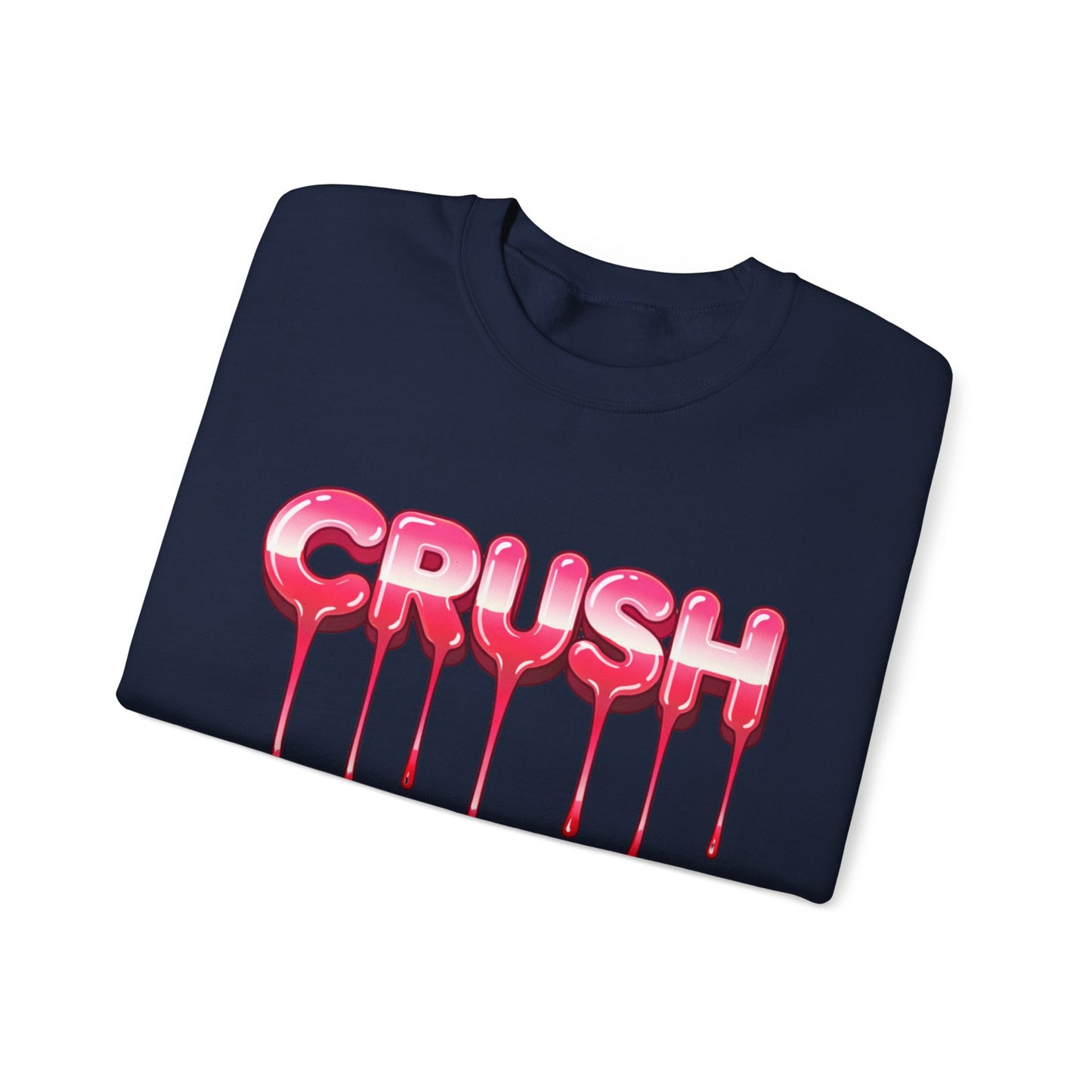 Dripping Pink 'CRUSH' Graphic sweater | Candy Heart Typography Tee