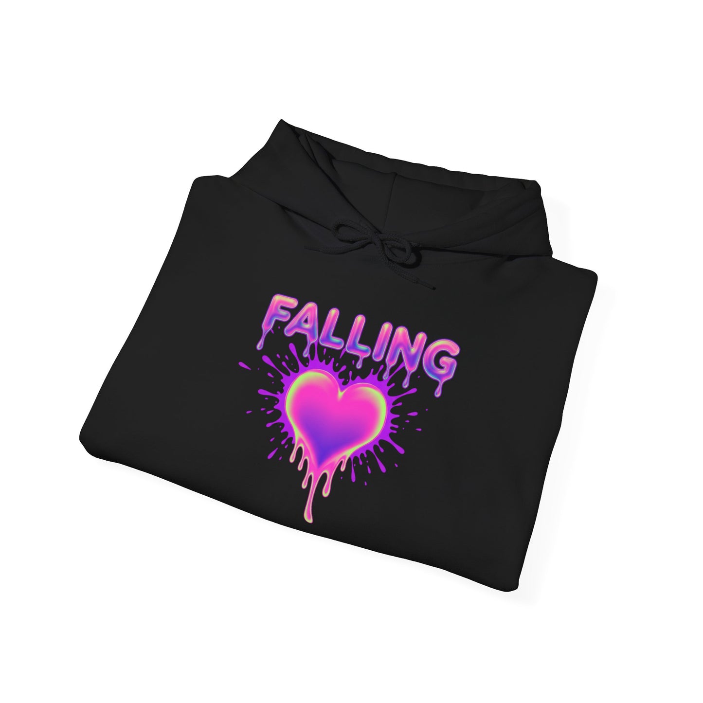 Falling Dripping Heart Hoodie | Pink Purple Splash Graphic