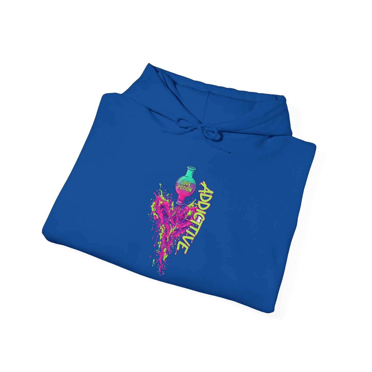 Love Potion Heart Splash Hoodie | Addictive Neon Potion Design