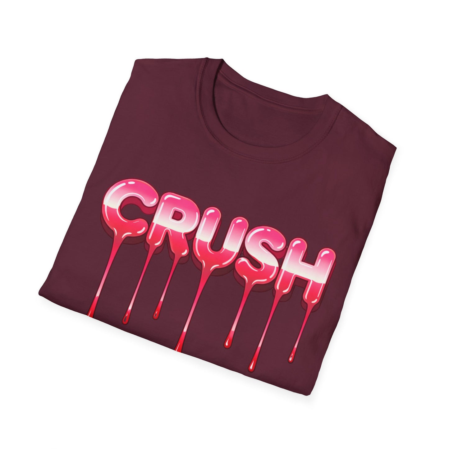 Dripping Pink 'CRUSH' Graphic T-Shirt | Candy Heart Typography Tee