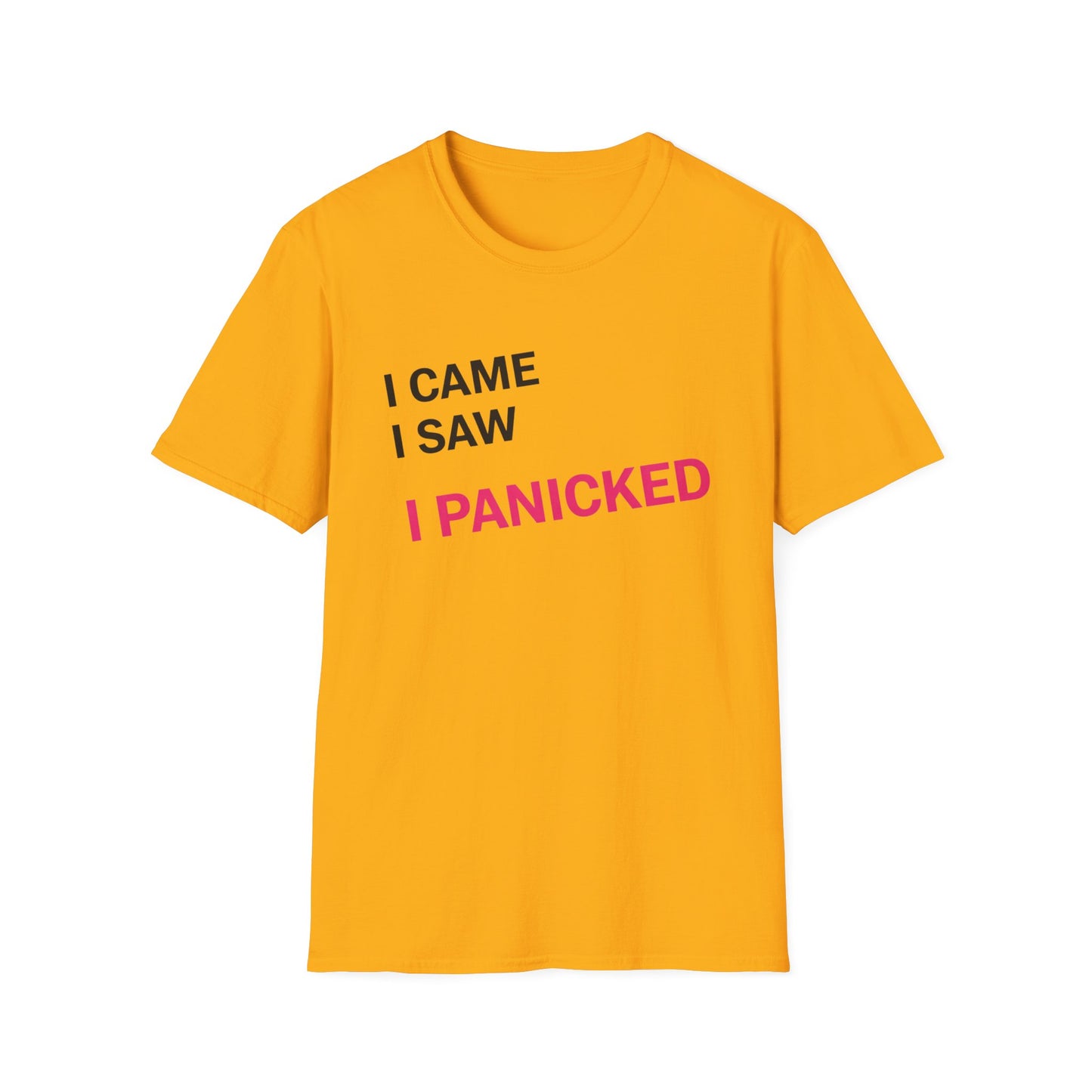 I Came I Saw I panicked Unisex Softstyle T-Shirt