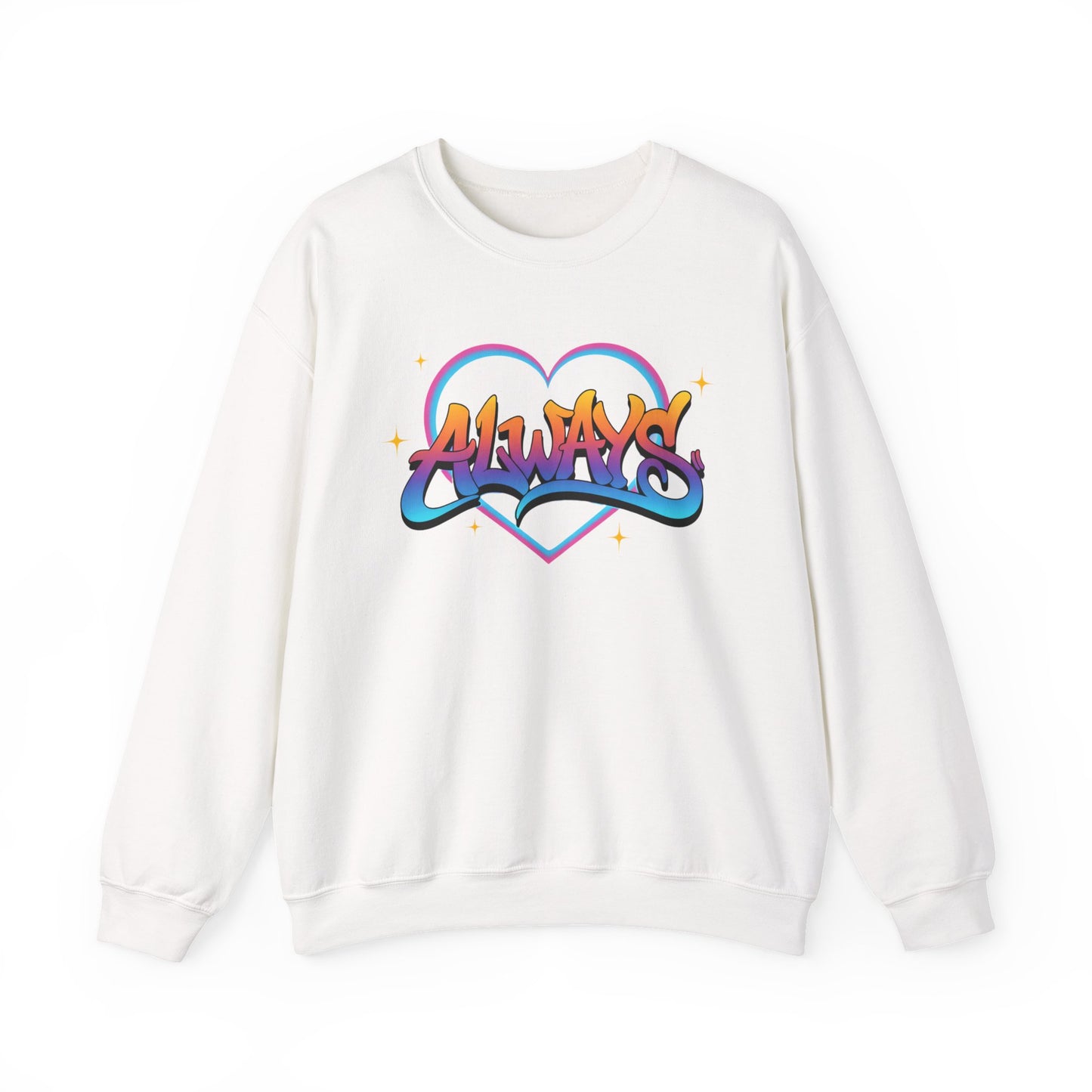 Always Love graffiti design Sweater | colorful script heart