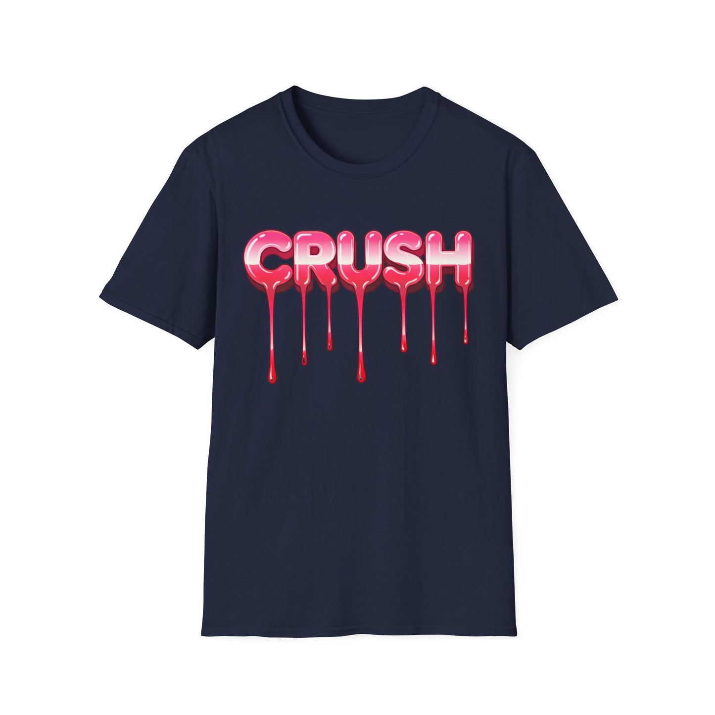 Dripping Pink 'CRUSH' Graphic T-Shirt | Candy Heart Typography Tee