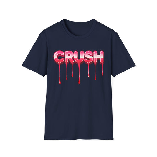 Dripping Pink 'CRUSH' Graphic T-Shirt | Candy Heart Typography Tee