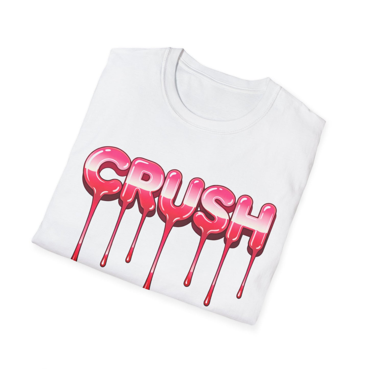 Dripping Pink 'CRUSH' Graphic T-Shirt | Candy Heart Typography Tee