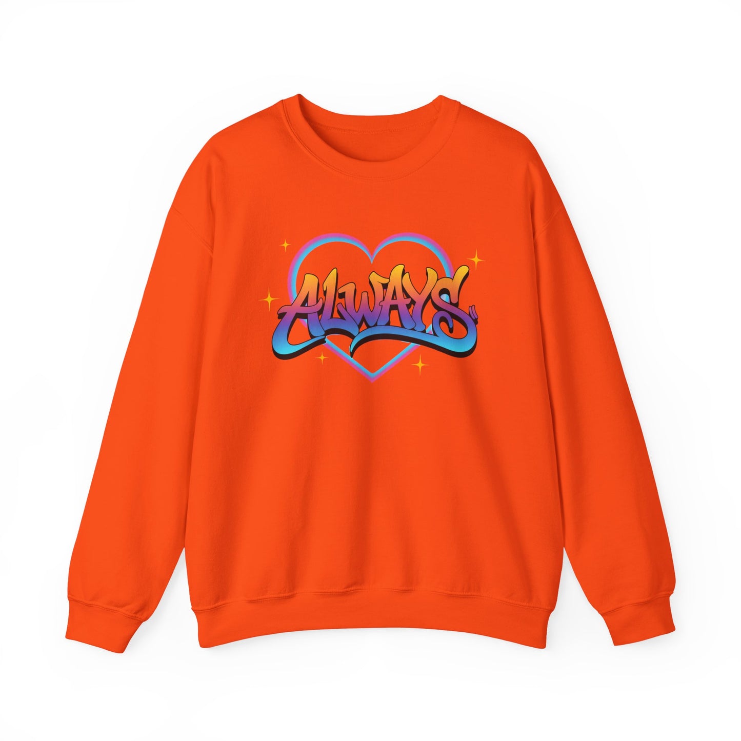 Always Love graffiti design Sweater | colorful script heart