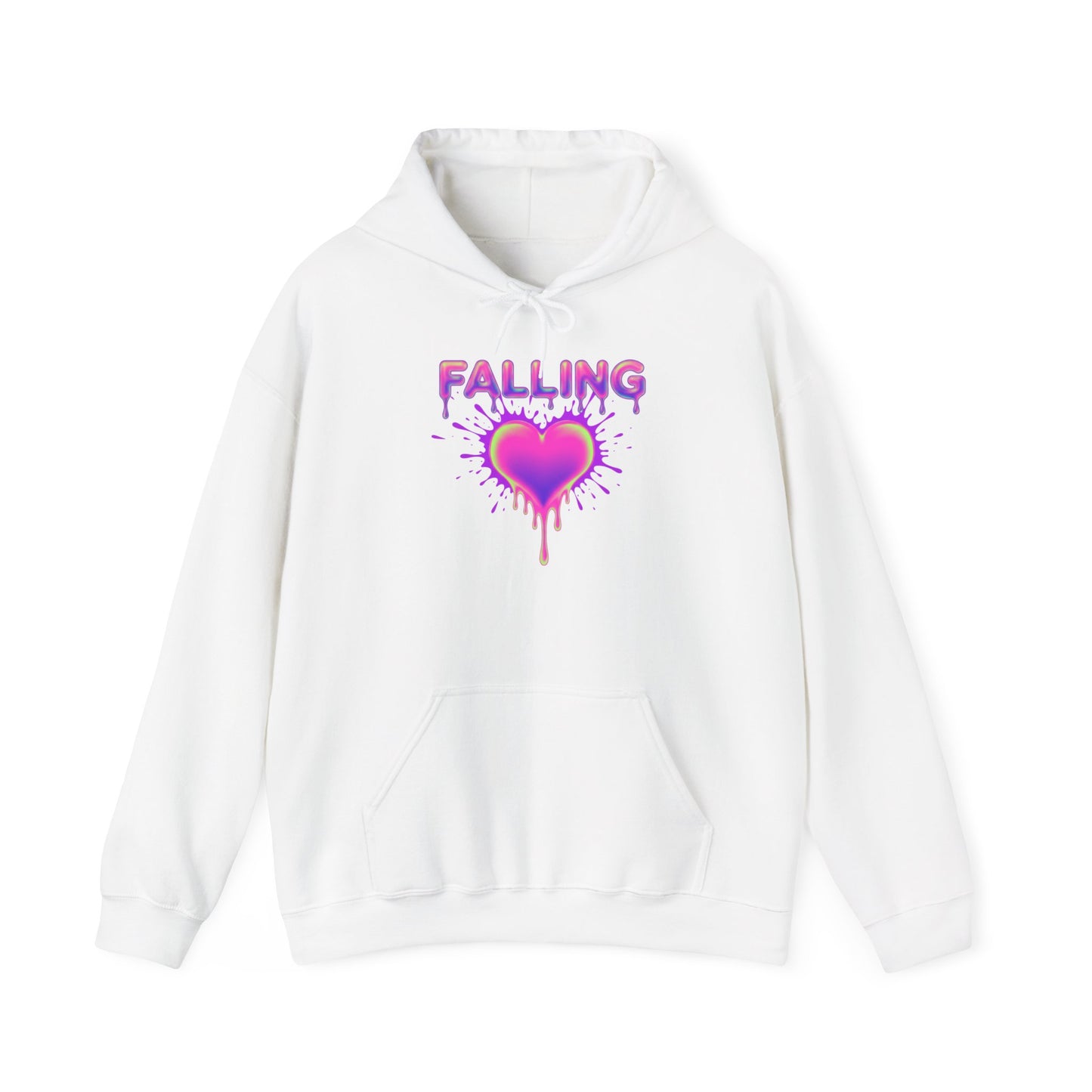 Falling Dripping Heart Hoodie | Pink Purple Splash Graphic