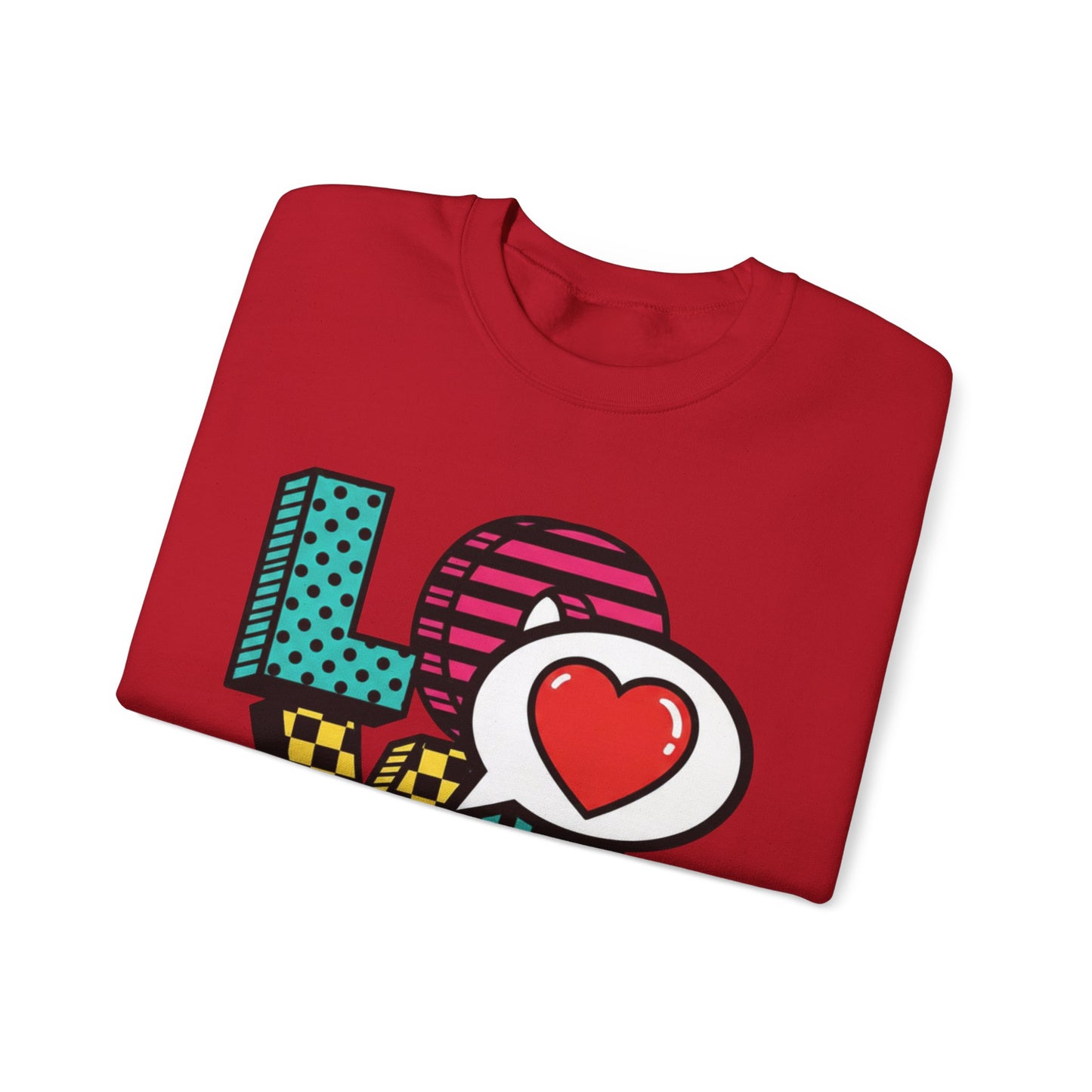 Pop Art LOVE Heart Sweater | Graphic Typography crewneck