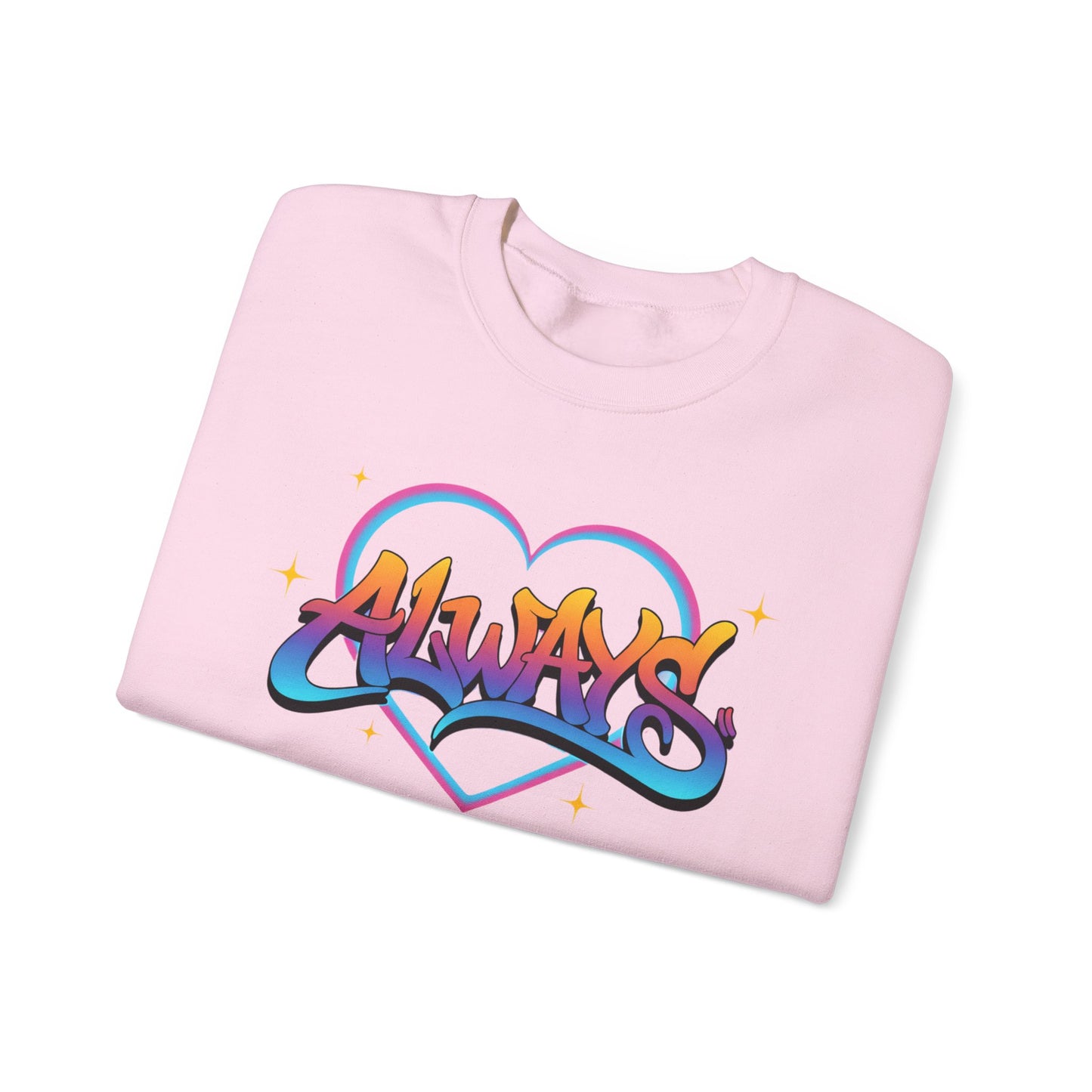 Always Love graffiti design Sweater | colorful script heart