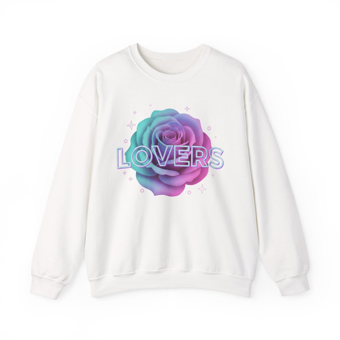 Gradient Rose Lovers Sweater | Pastel Floral Typography