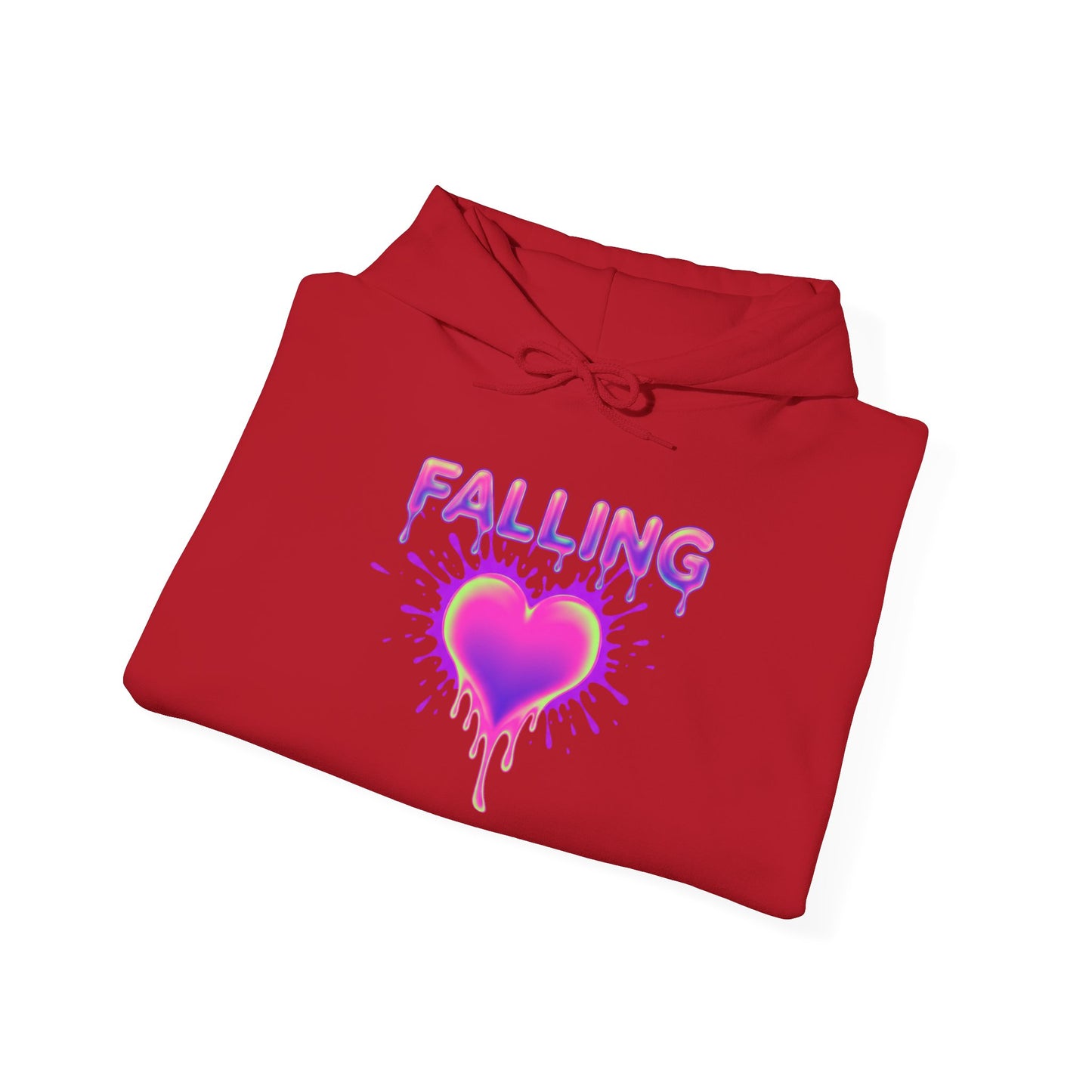 Falling Dripping Heart Hoodie | Pink Purple Splash Graphic