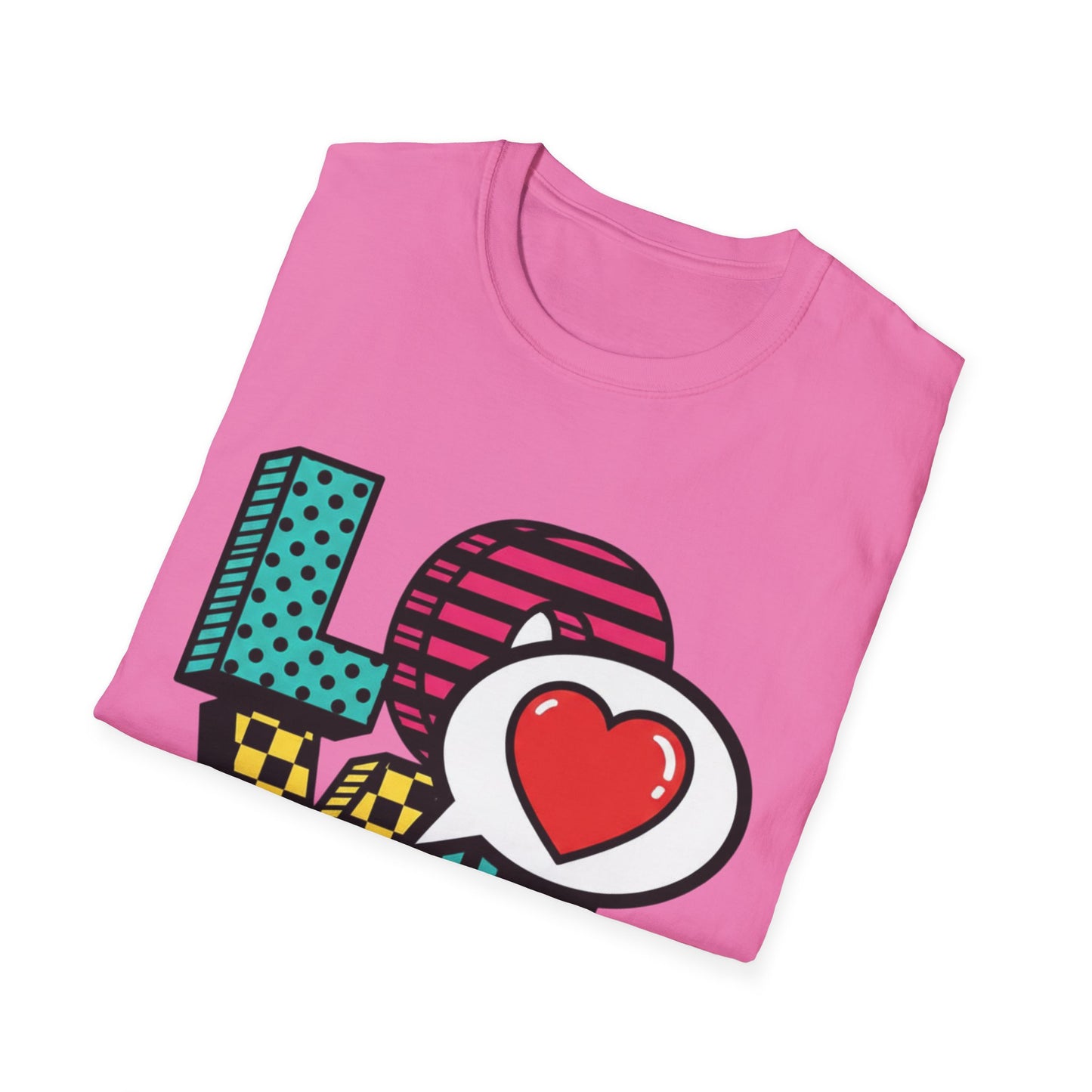 Pop Art LOVE Heart T-Shirt | Graphic Typography Tee