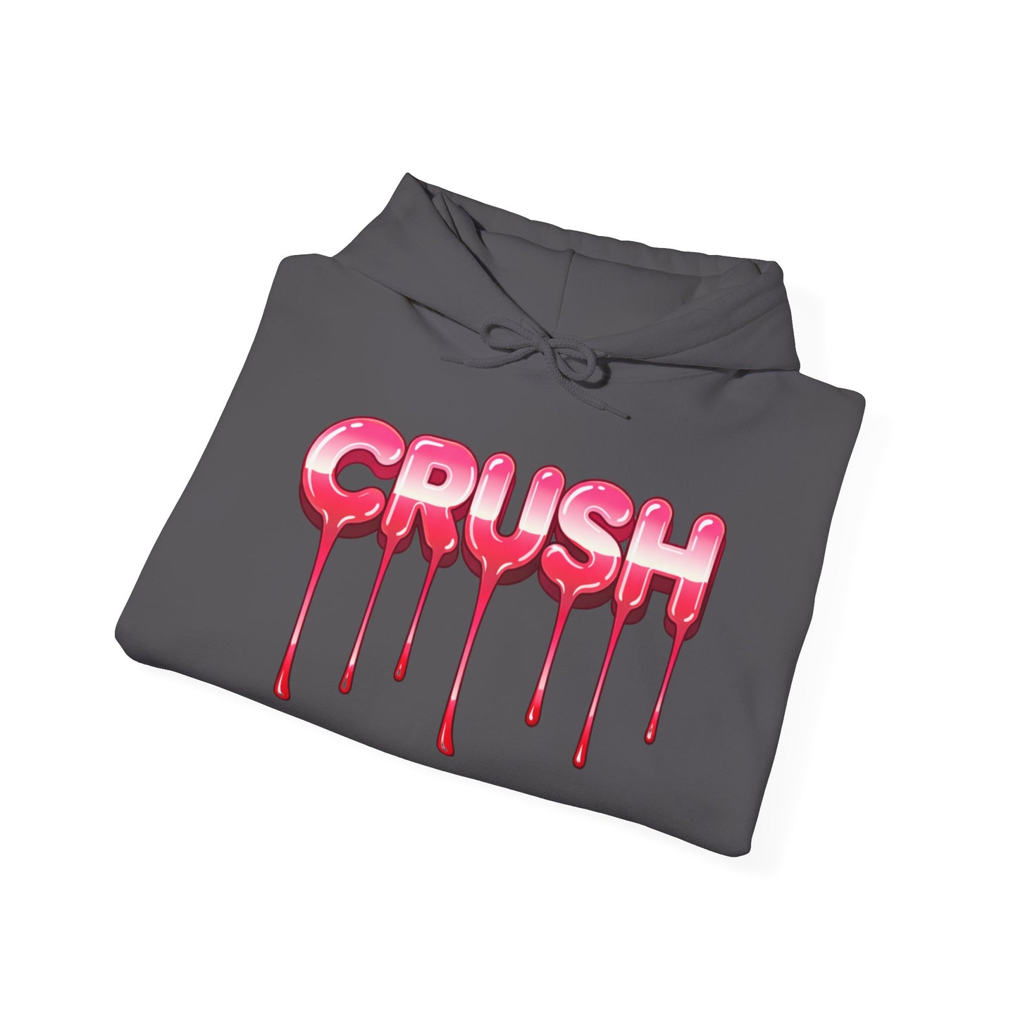 Dripping 'CRUSH' Graphic Hoodie | Candy Pink Drip Lettering