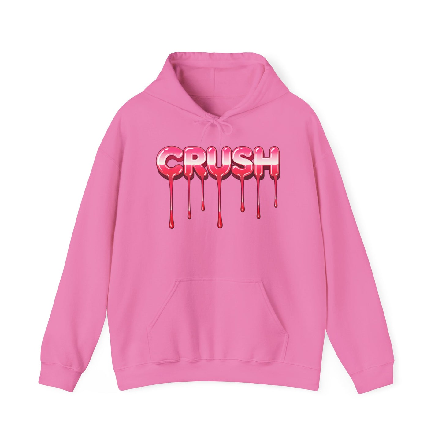 Dripping 'CRUSH' Graphic Hoodie | Candy Pink Drip Lettering