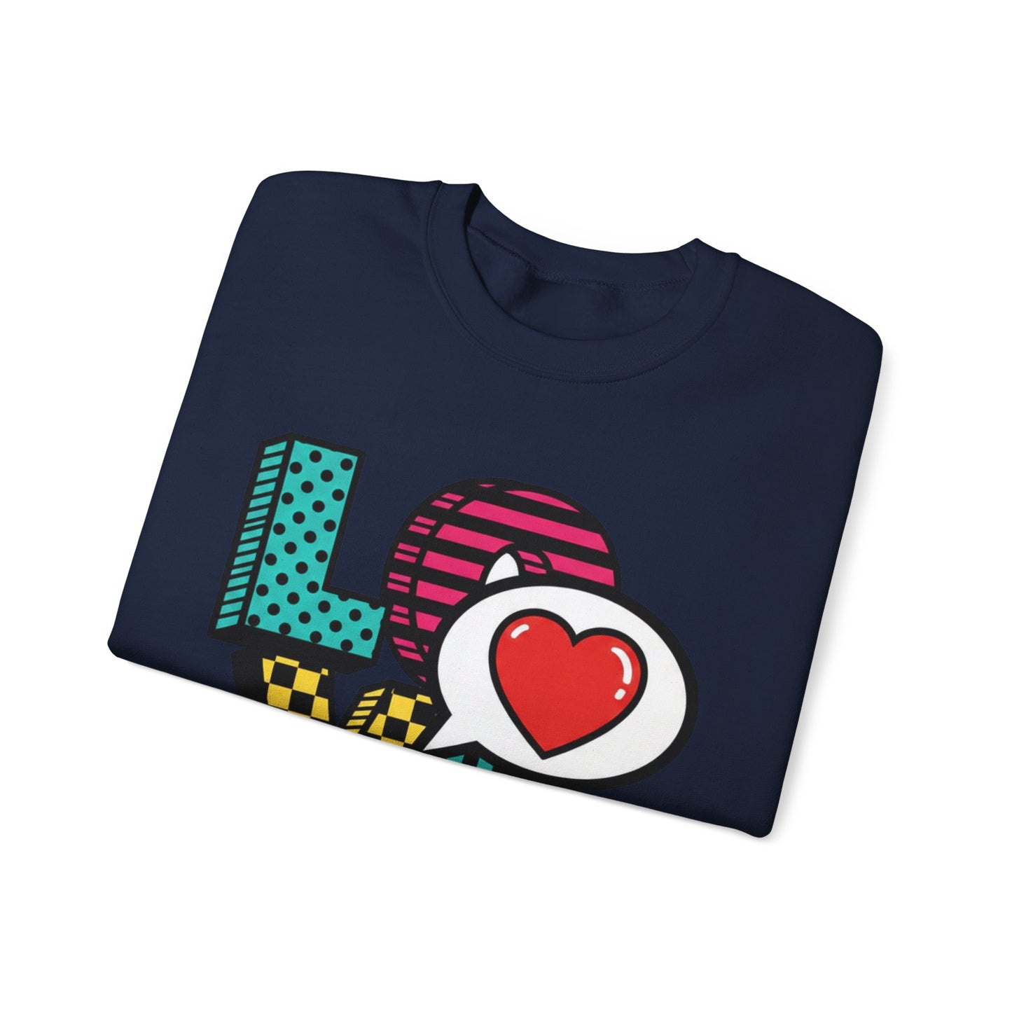 Pop Art LOVE Heart Sweater | Graphic Typography crewneck