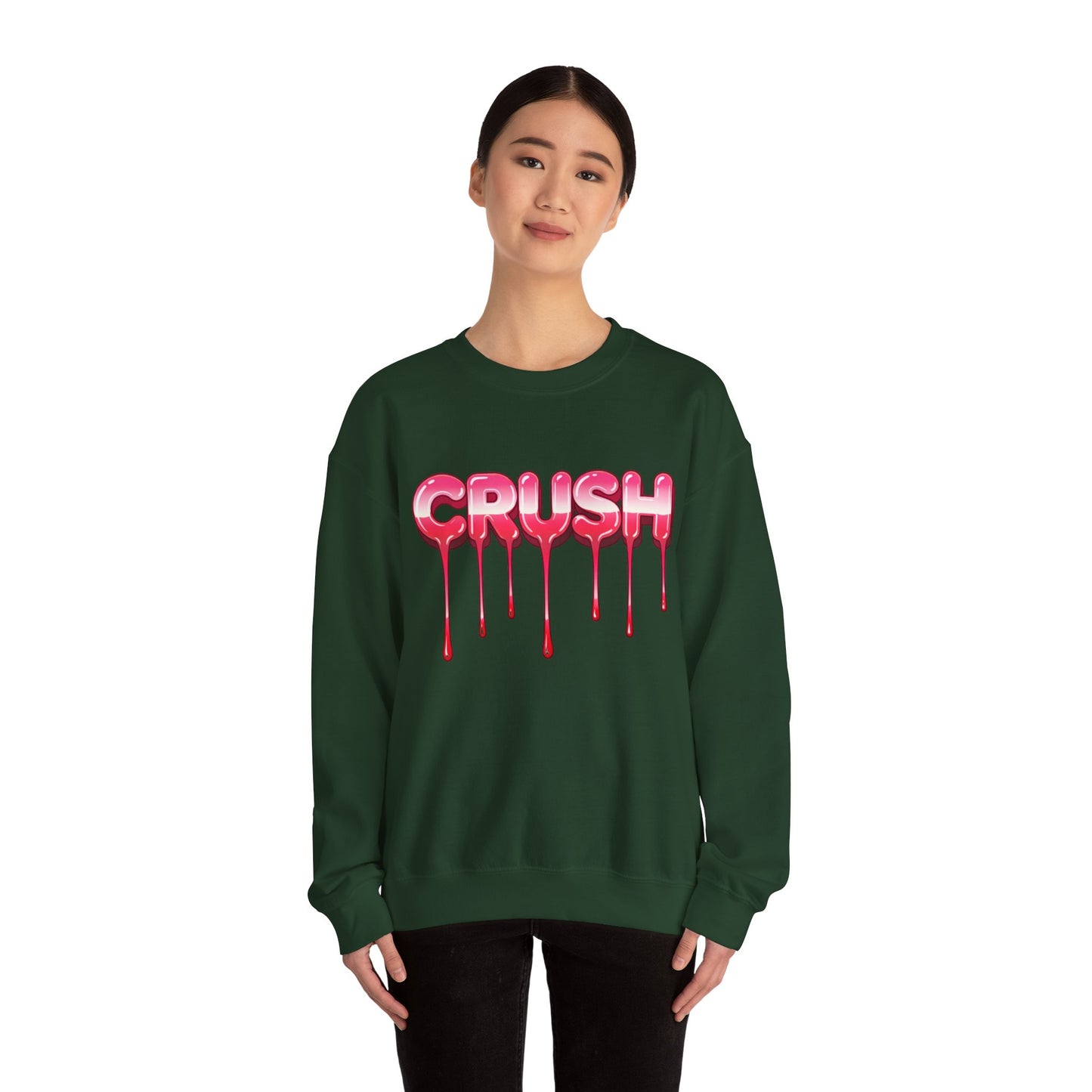 Dripping Pink 'CRUSH' Graphic sweater | Candy Heart Typography Tee