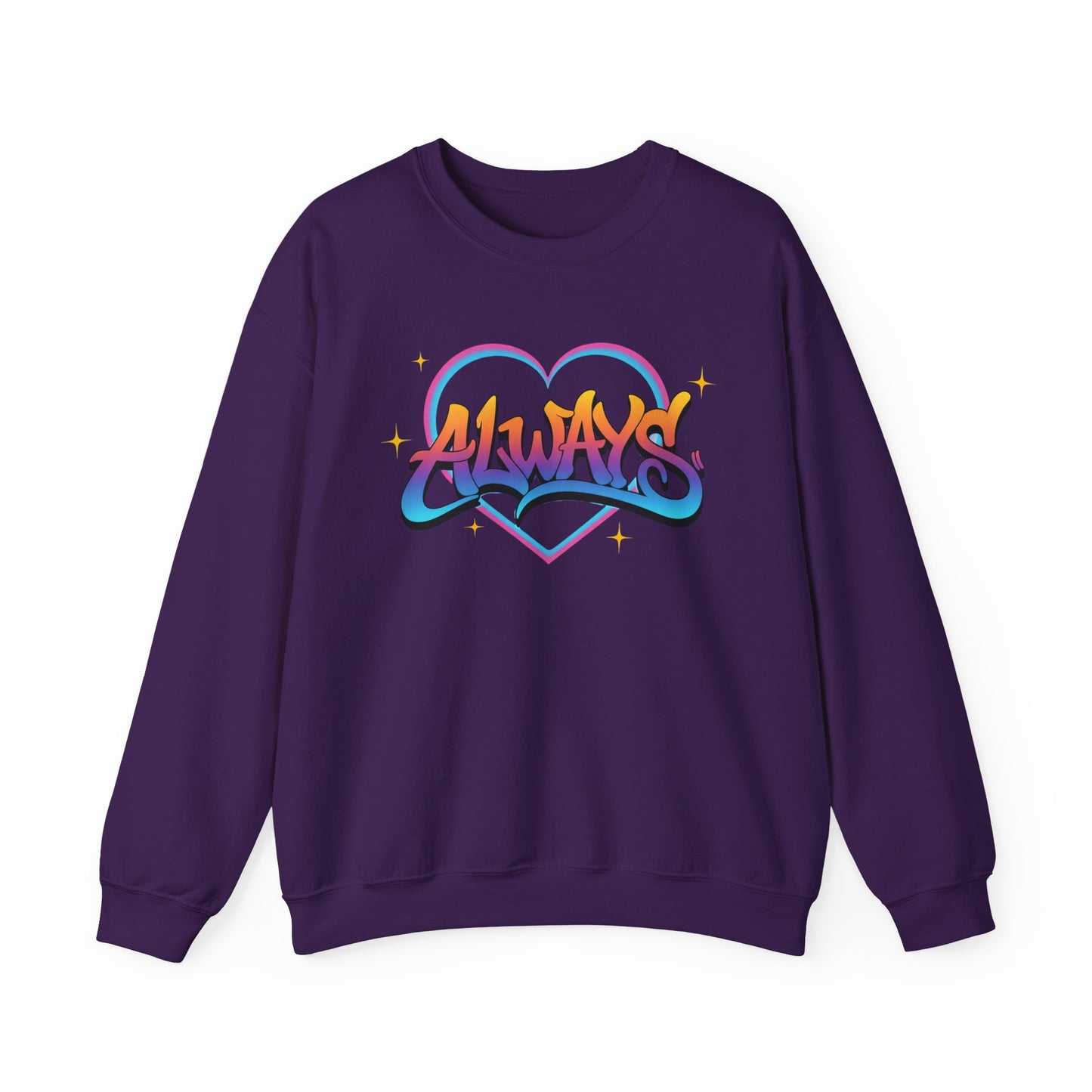 Always Love graffiti design Sweater | colorful script heart
