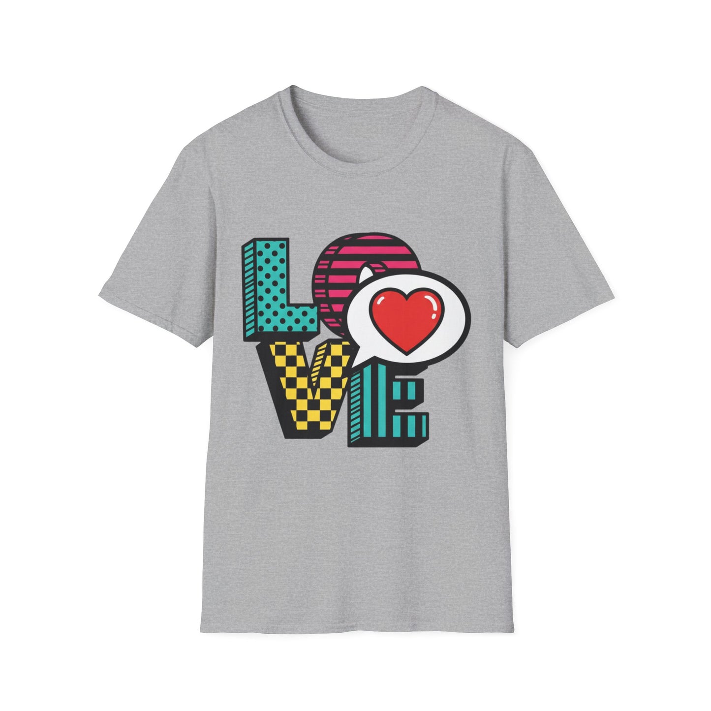 Pop Art LOVE Heart T-Shirt | Graphic Typography Tee