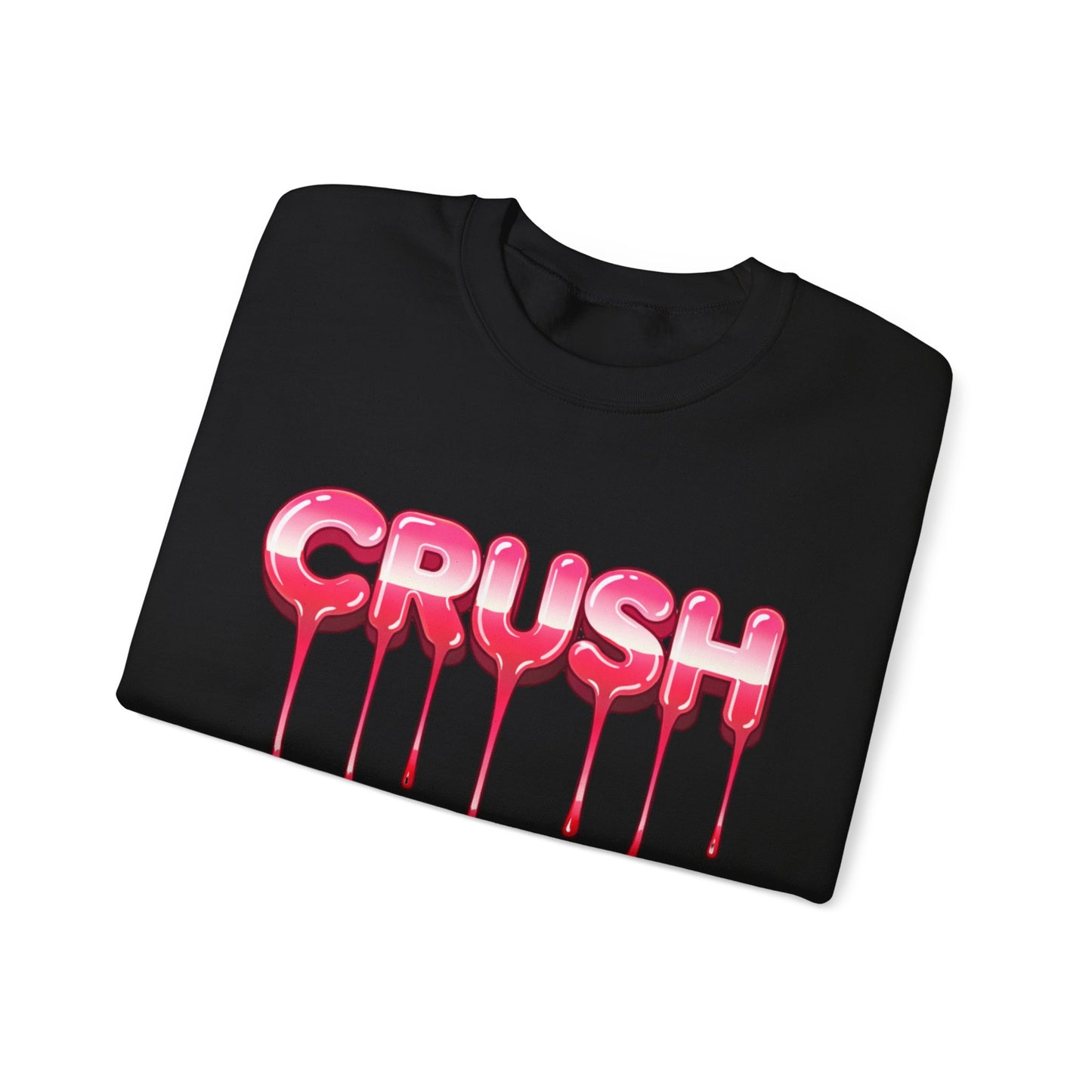 Dripping Pink 'CRUSH' Graphic sweater | Candy Heart Typography Tee
