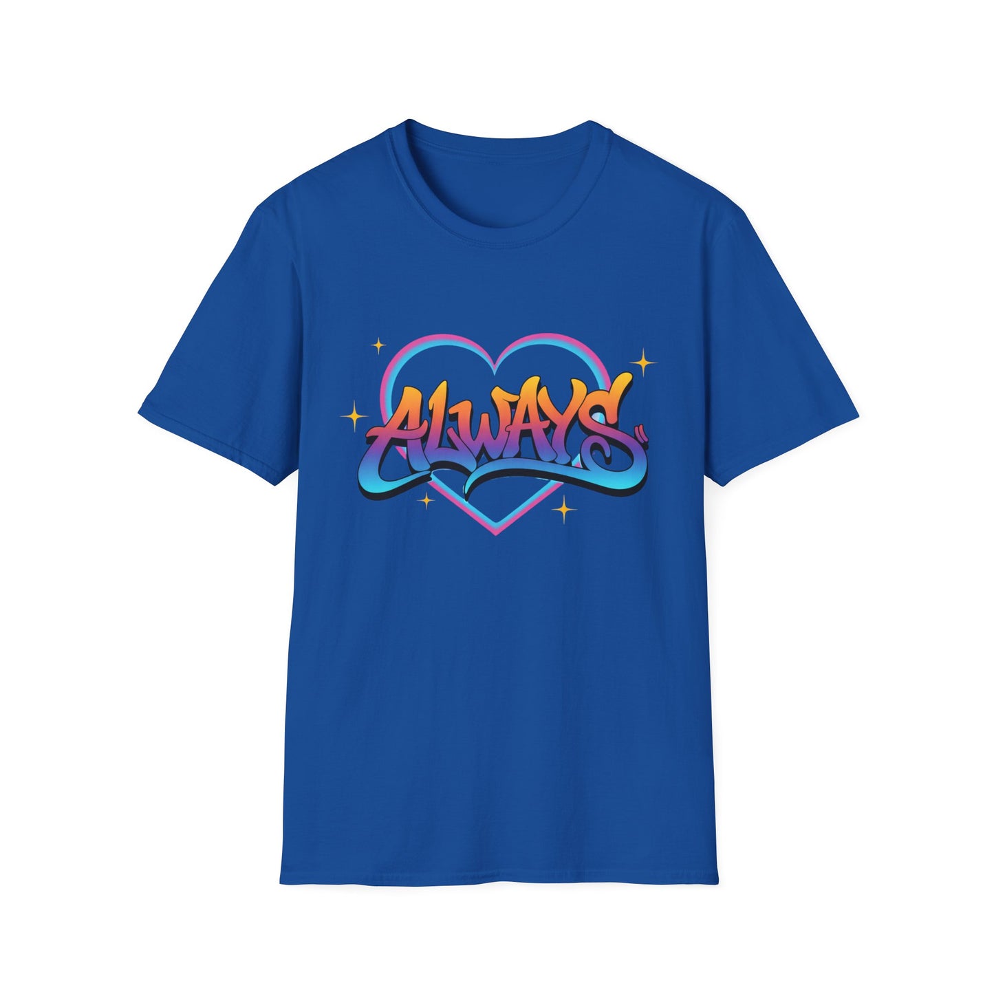 Always Love graffiti design T-Shirt | colorful script heart