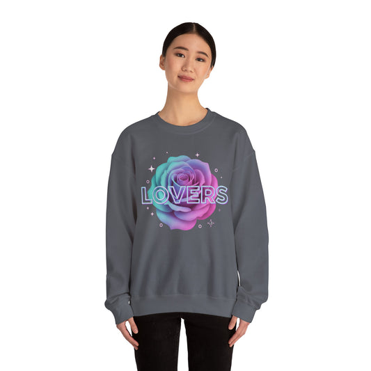 Gradient Rose Lovers Sweater | Pastel Floral Typography