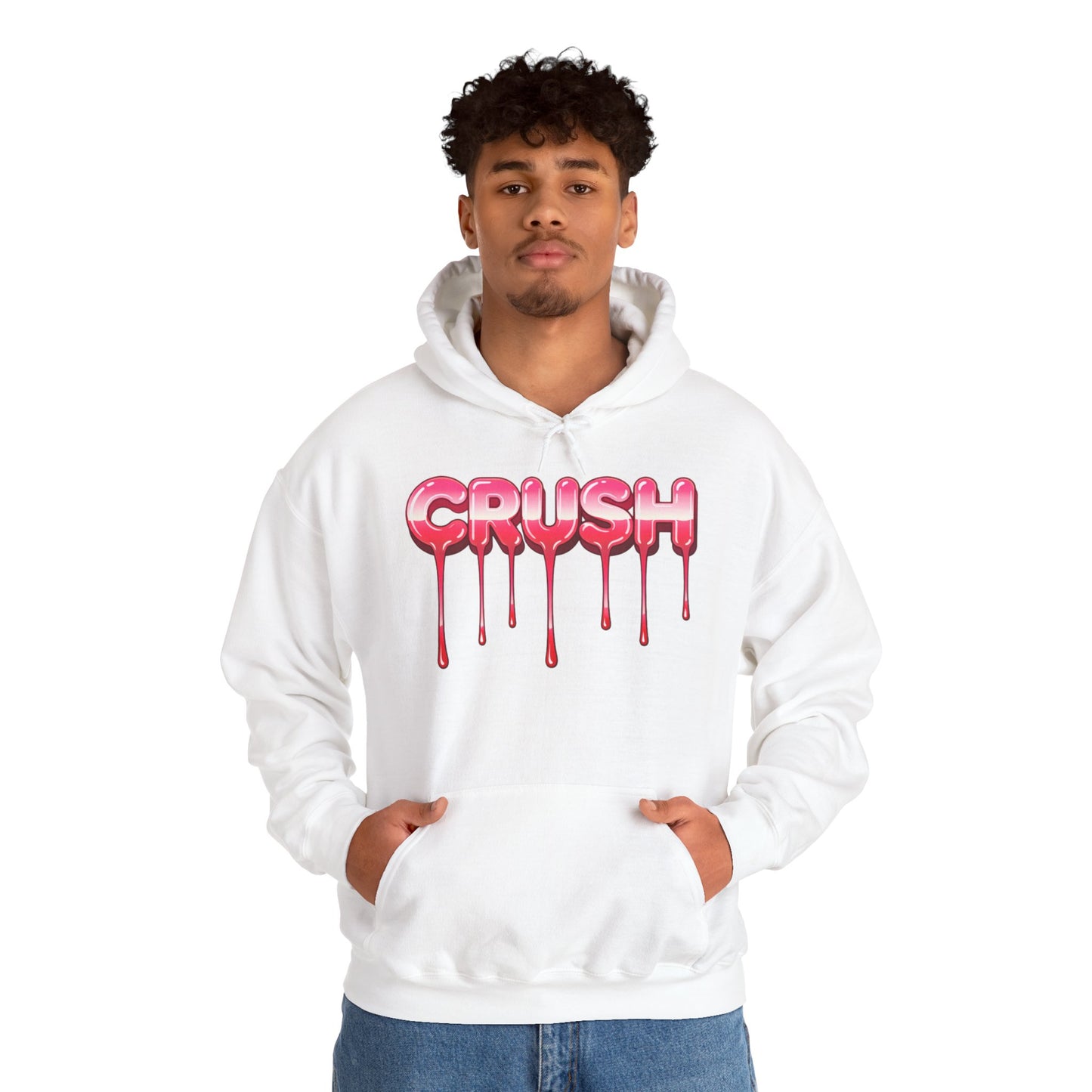 Dripping 'CRUSH' Graphic Hoodie | Candy Pink Drip Lettering