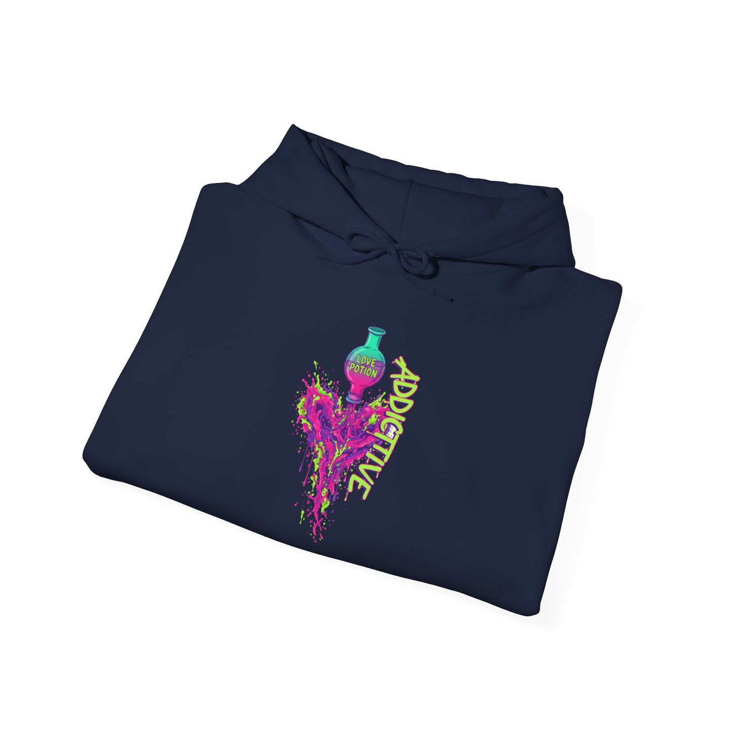 Love Potion Heart Splash Hoodie | Addictive Neon Potion Design