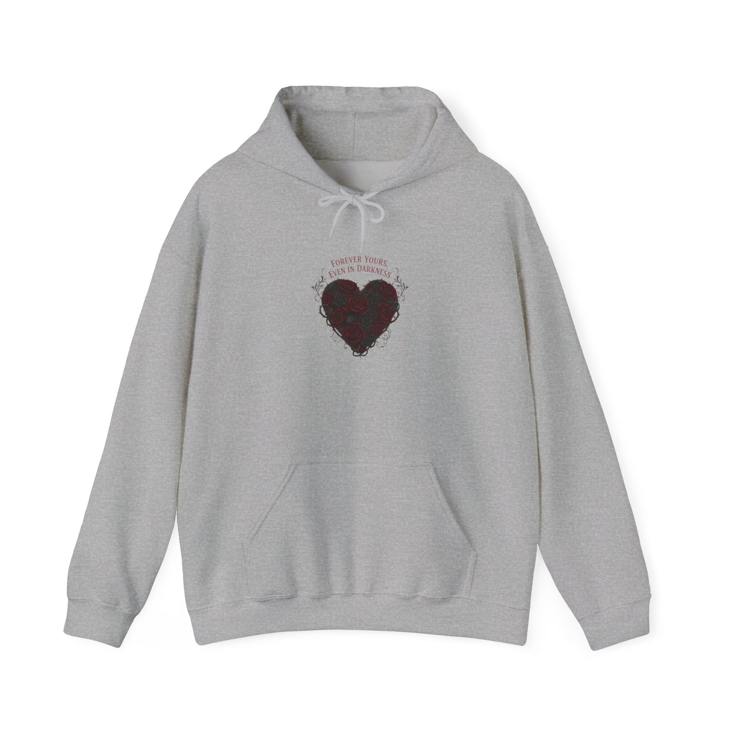 Black Rose Heart Hoodie | goth valentine, emo romance sweatshirt