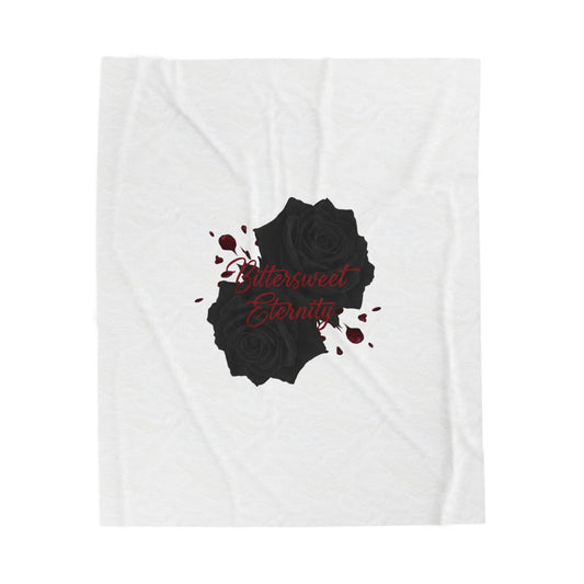 Black Rose Velvet Blanket | Goth Valentine, Dark Romance Velveteen Plush