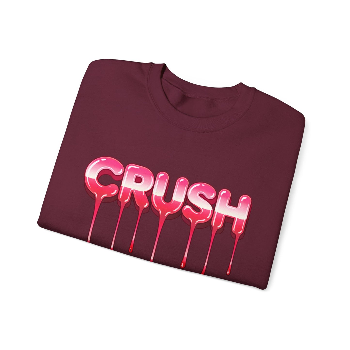 Dripping Pink 'CRUSH' Graphic sweater | Candy Heart Typography Tee