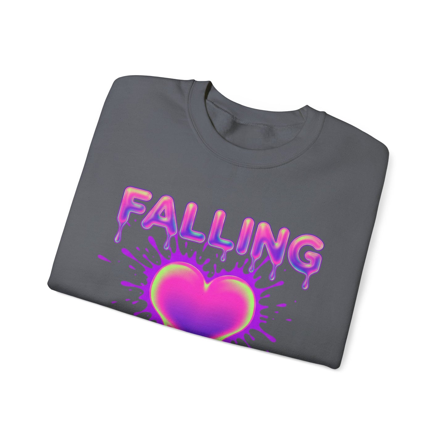 Falling Drip Heart Sweater | Neon Pink Purple Splash