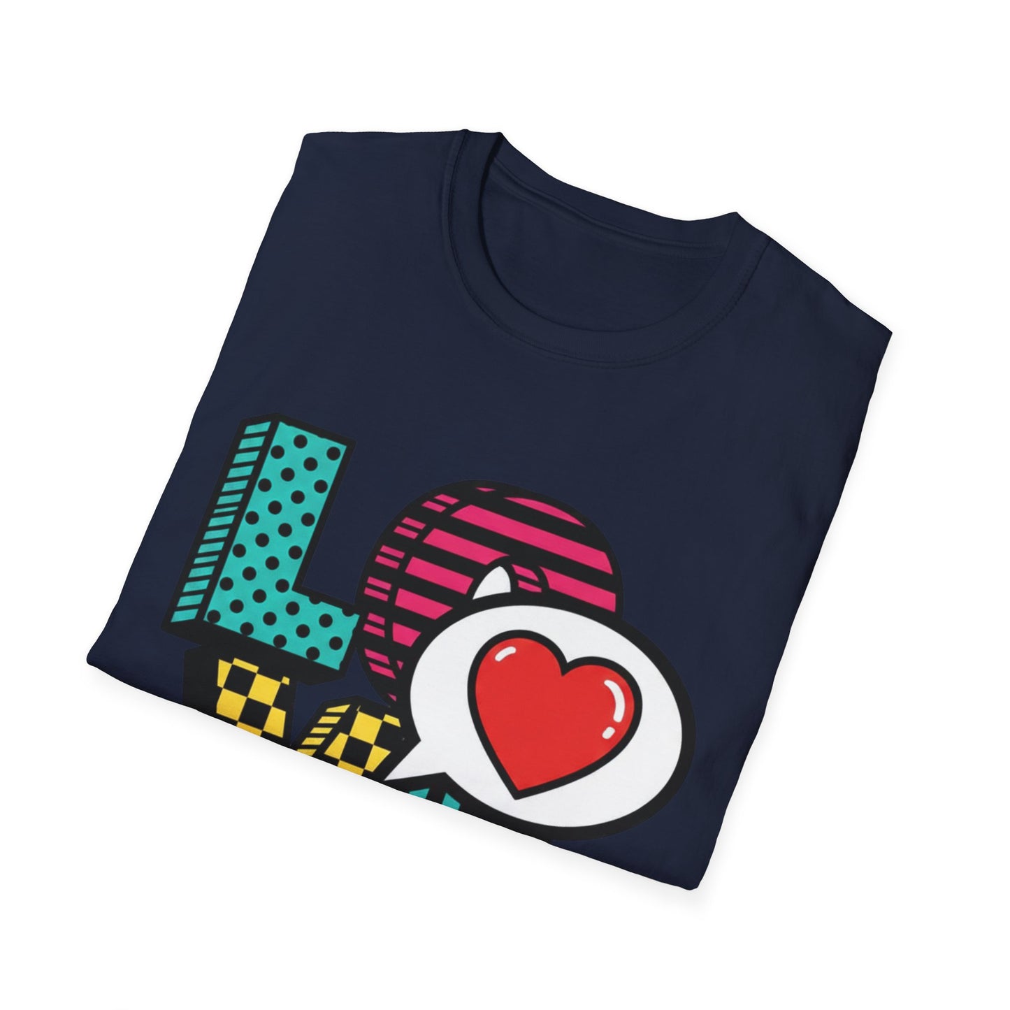 Pop Art LOVE Heart T-Shirt | Graphic Typography Tee