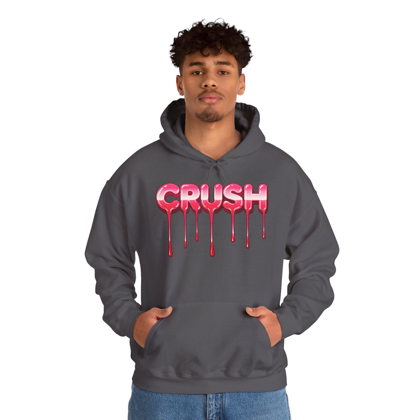 Dripping 'CRUSH' Graphic Hoodie | Candy Pink Drip Lettering