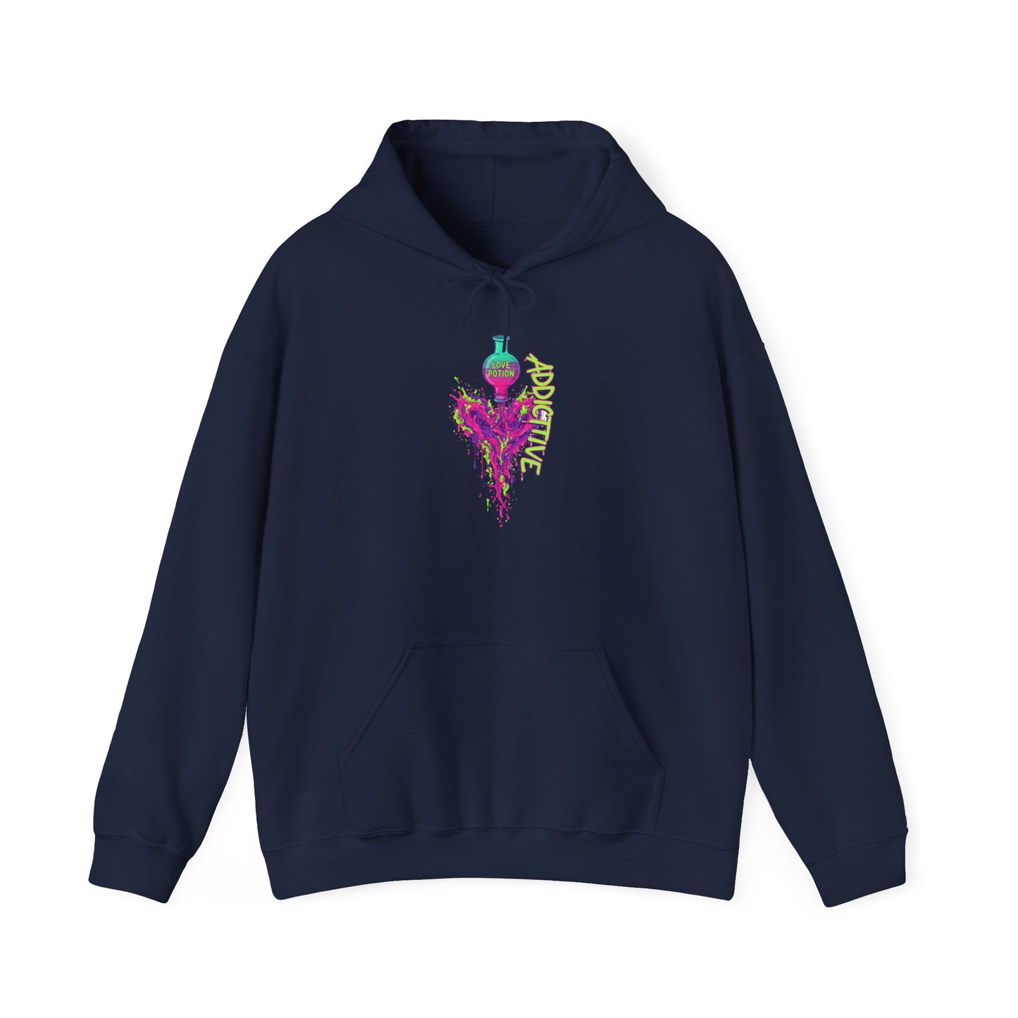 Love Potion Heart Splash Hoodie | Addictive Neon Potion Design