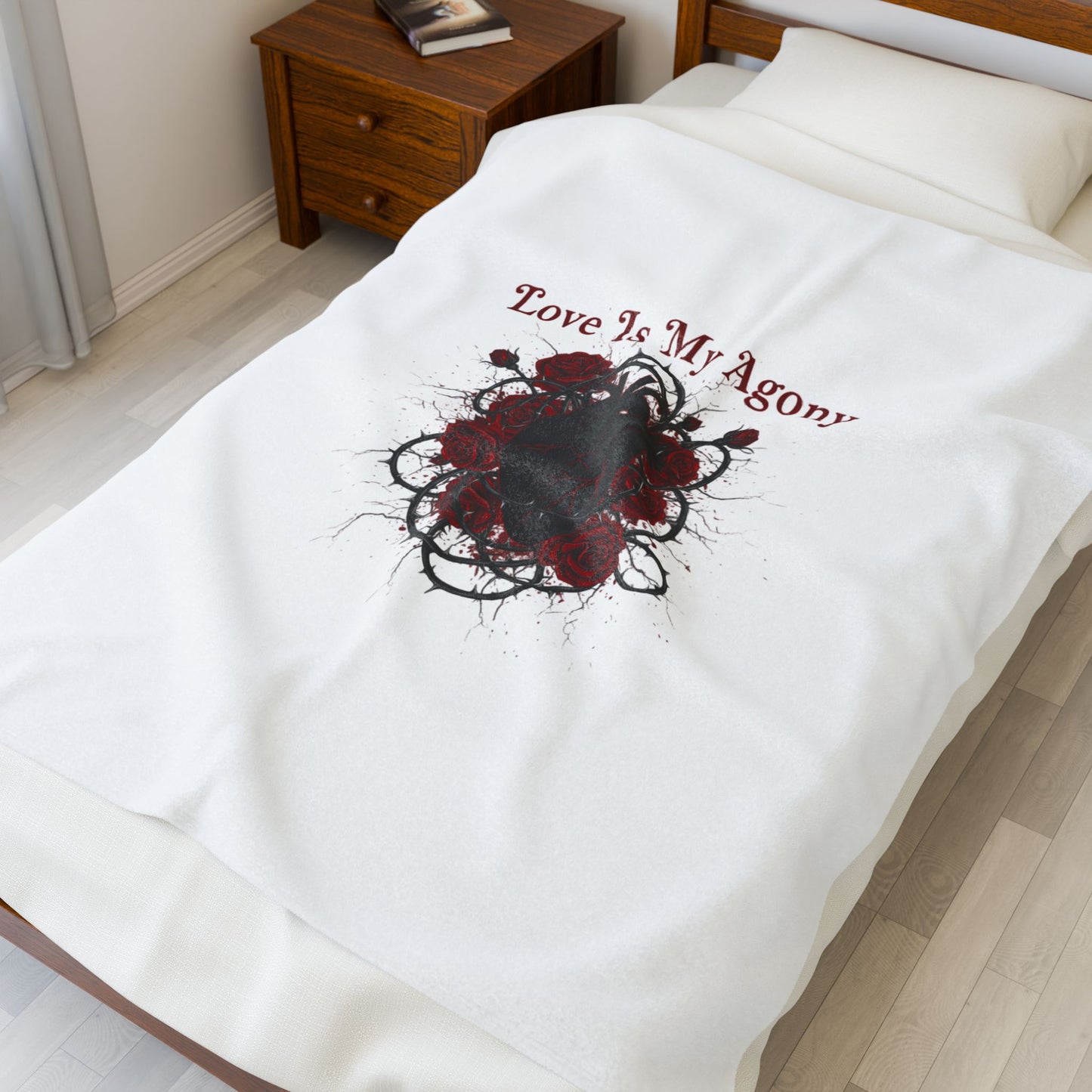 Love Is My Agony Velveteen Blanket | Dark Romance, Goth Valentine