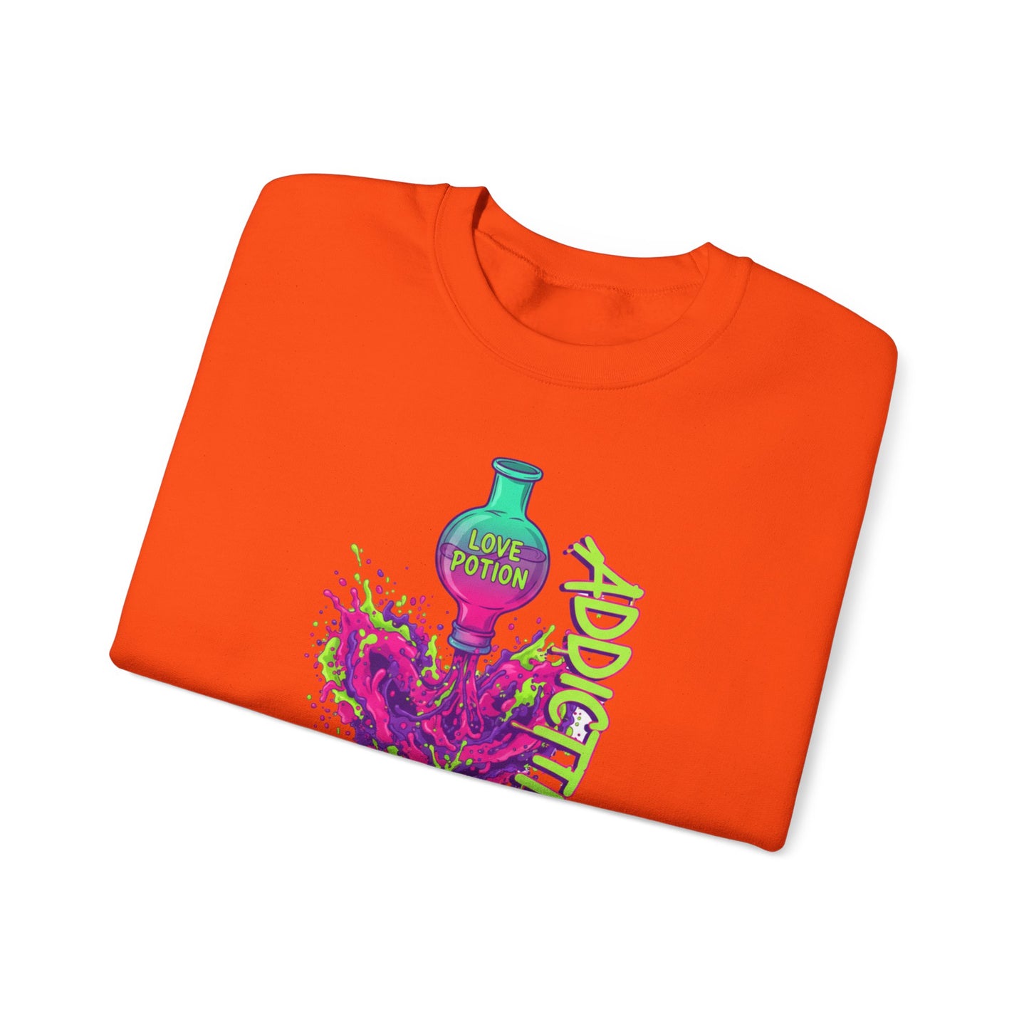 Love Potion Heart Splash Sweater | Addictive Neon Potion Design