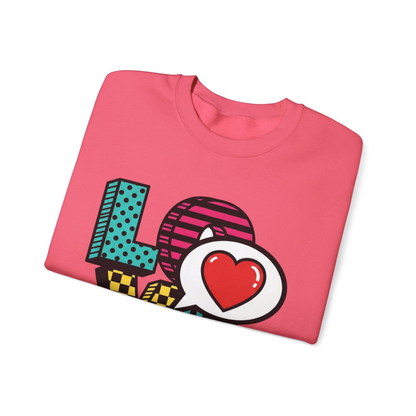 Pop Art LOVE Heart Sweater | Graphic Typography crewneck
