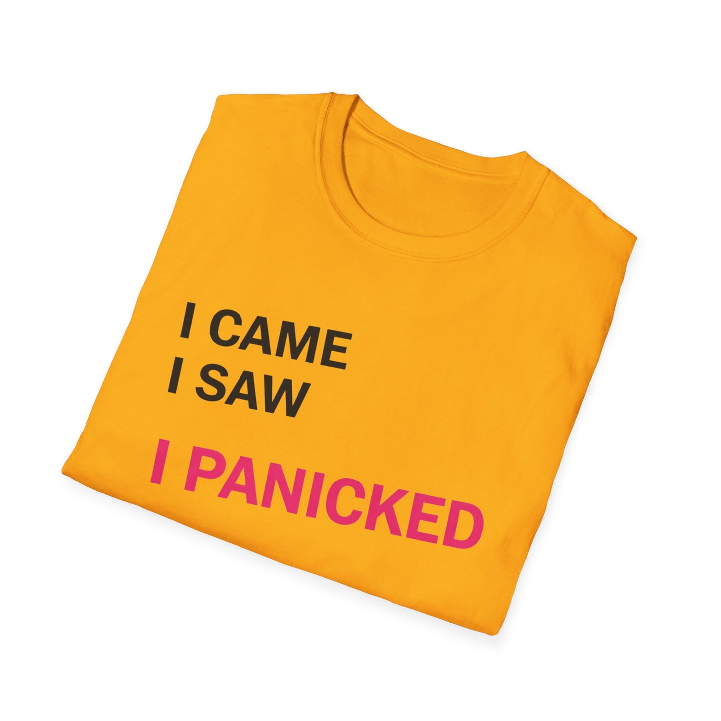 I Came I Saw I panicked Unisex Softstyle T-Shirt